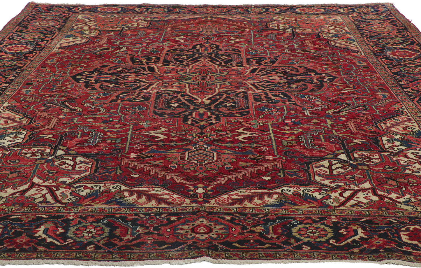 9 x 12 Antique Persian Heriz Rug 78222