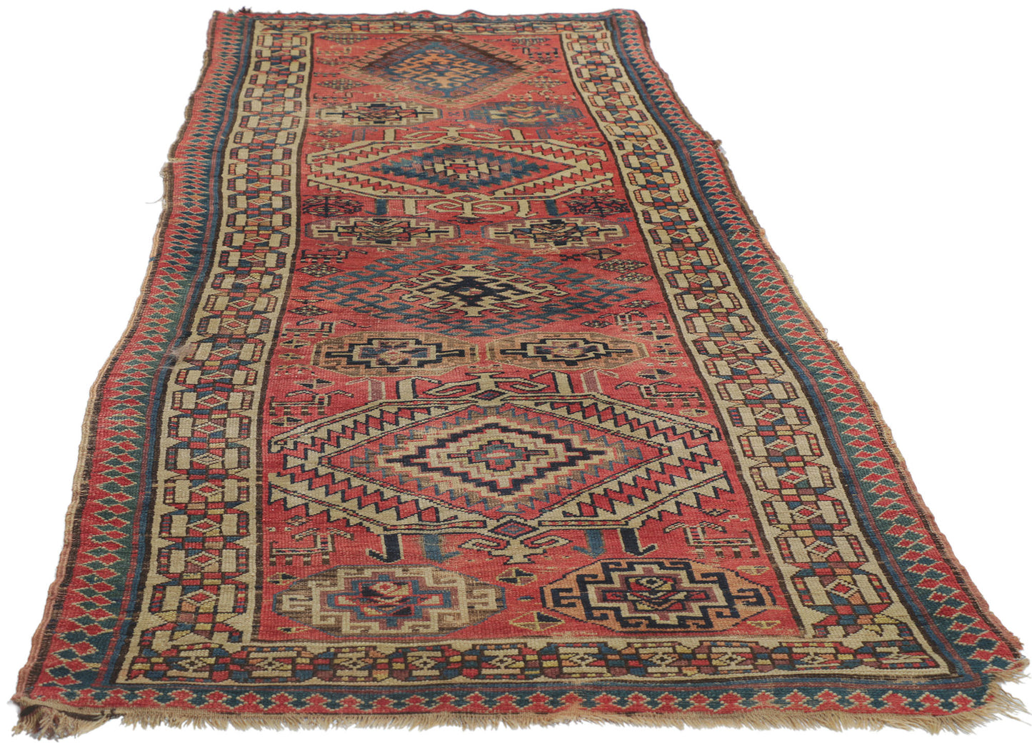 3 x 12 Antique Caucasian Kazak Runner 78225