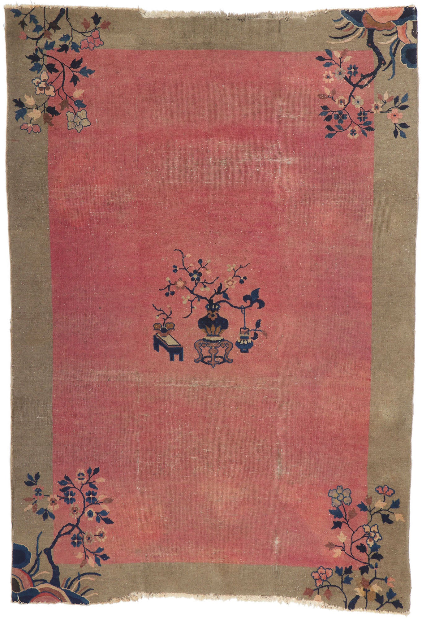 6 x 8 Distressed Antique Chinese Art Deco Rug 78245
