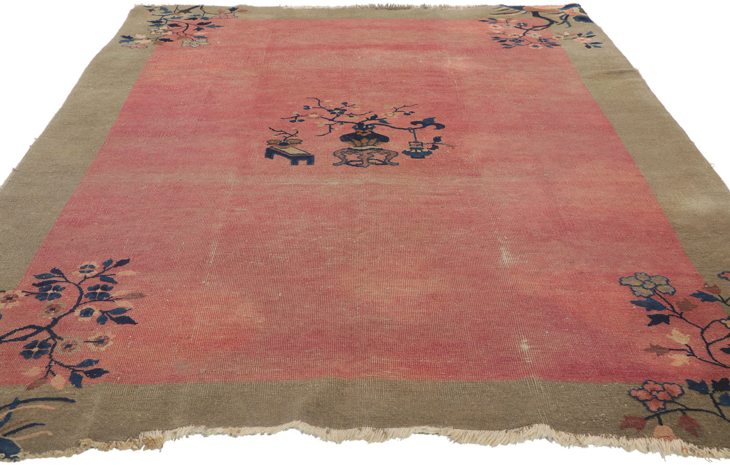 6 x 8 Distressed Antique Chinese Art Deco Rug 78245