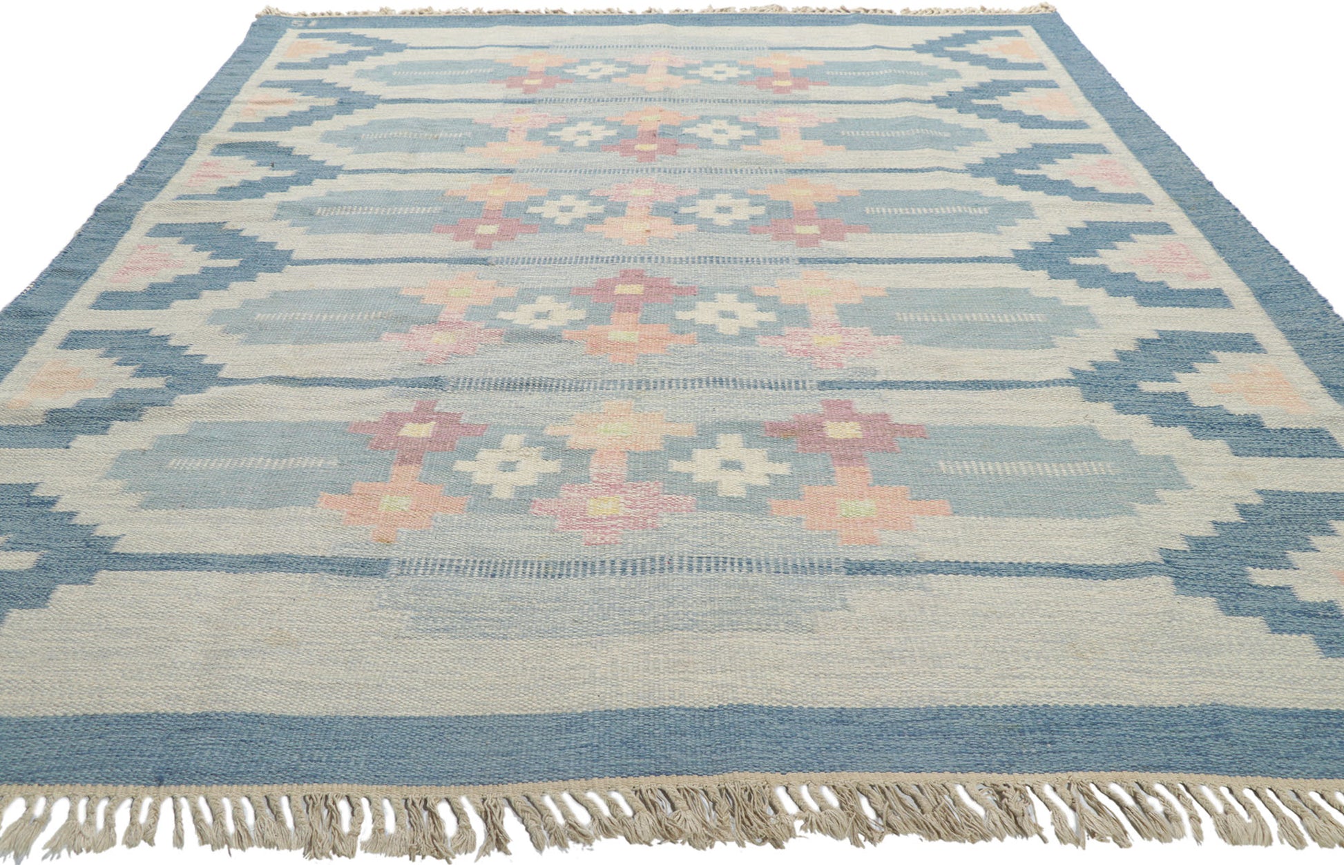 7 x 10 Ingegerd Silow Vintage Swedish Rollakan Rug 78246