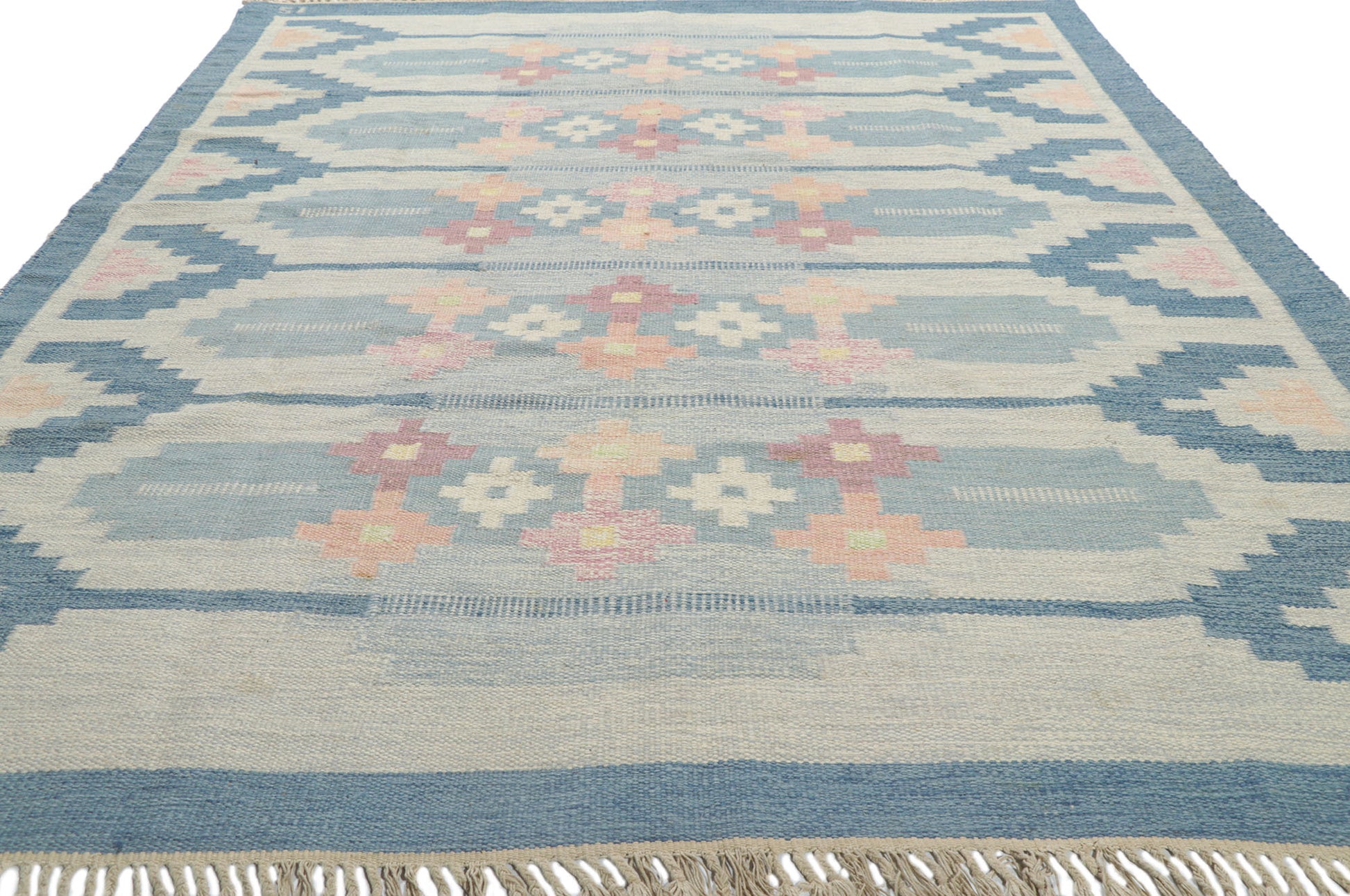 7 x 10 Ingegerd Silow Vintage Swedish Rollakan Rug 78246