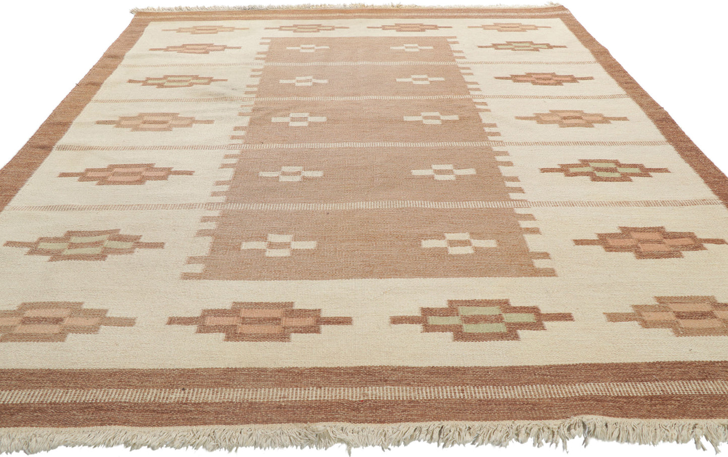 7 x 9 Erik Lundberg Vintage Swedish Rollakan Rug 78253