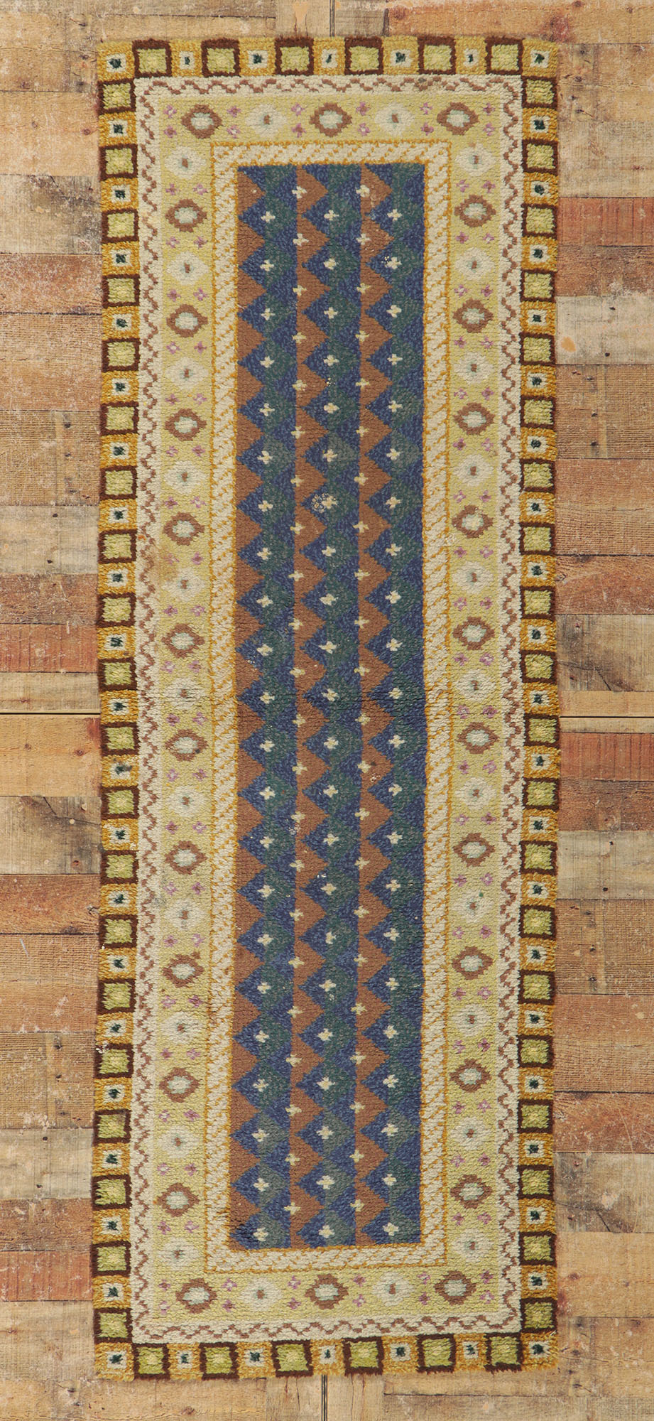 3 x 7 Vintage Finnish Rya Ryijy Rug 78272