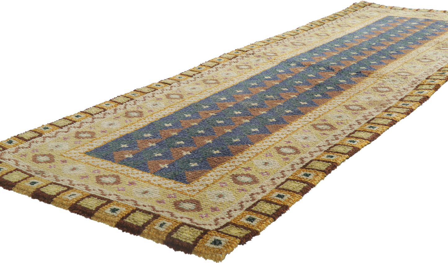 3 x 7 Vintage Finnish Rya Ryijy Rug 78272