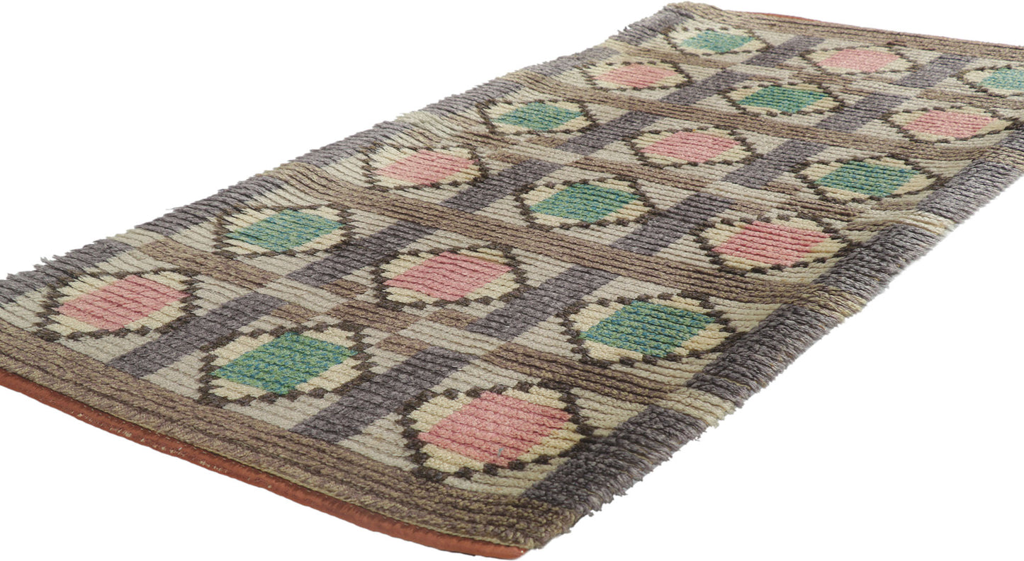 2 x 5 Vintage Finnish Rya Ryijy Rug 78273