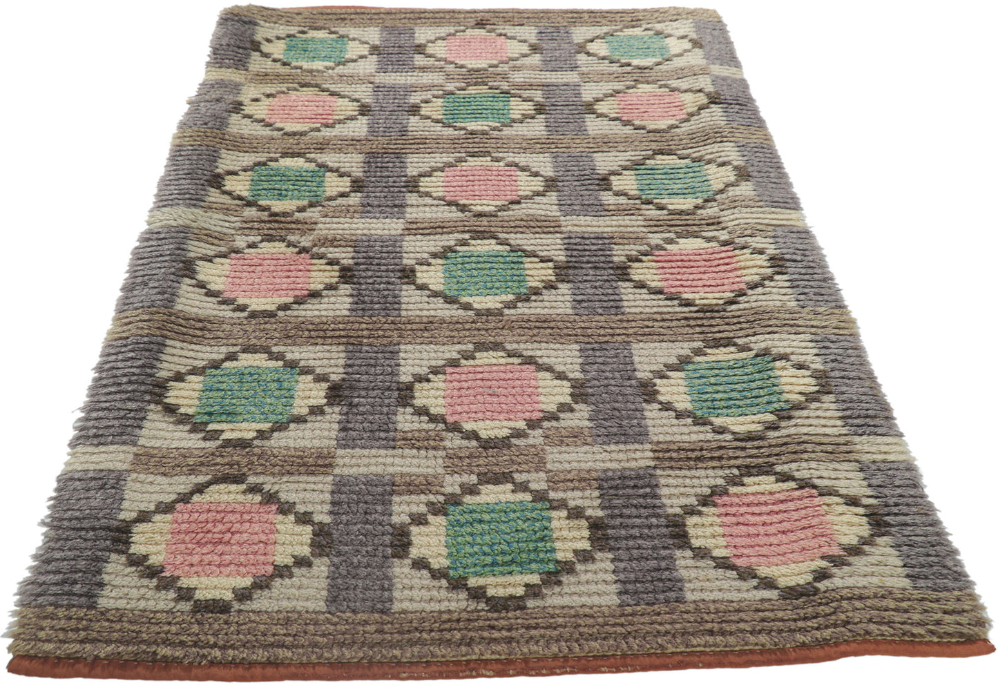 2 x 5 Vintage Finnish Rya Ryijy Rug 78273