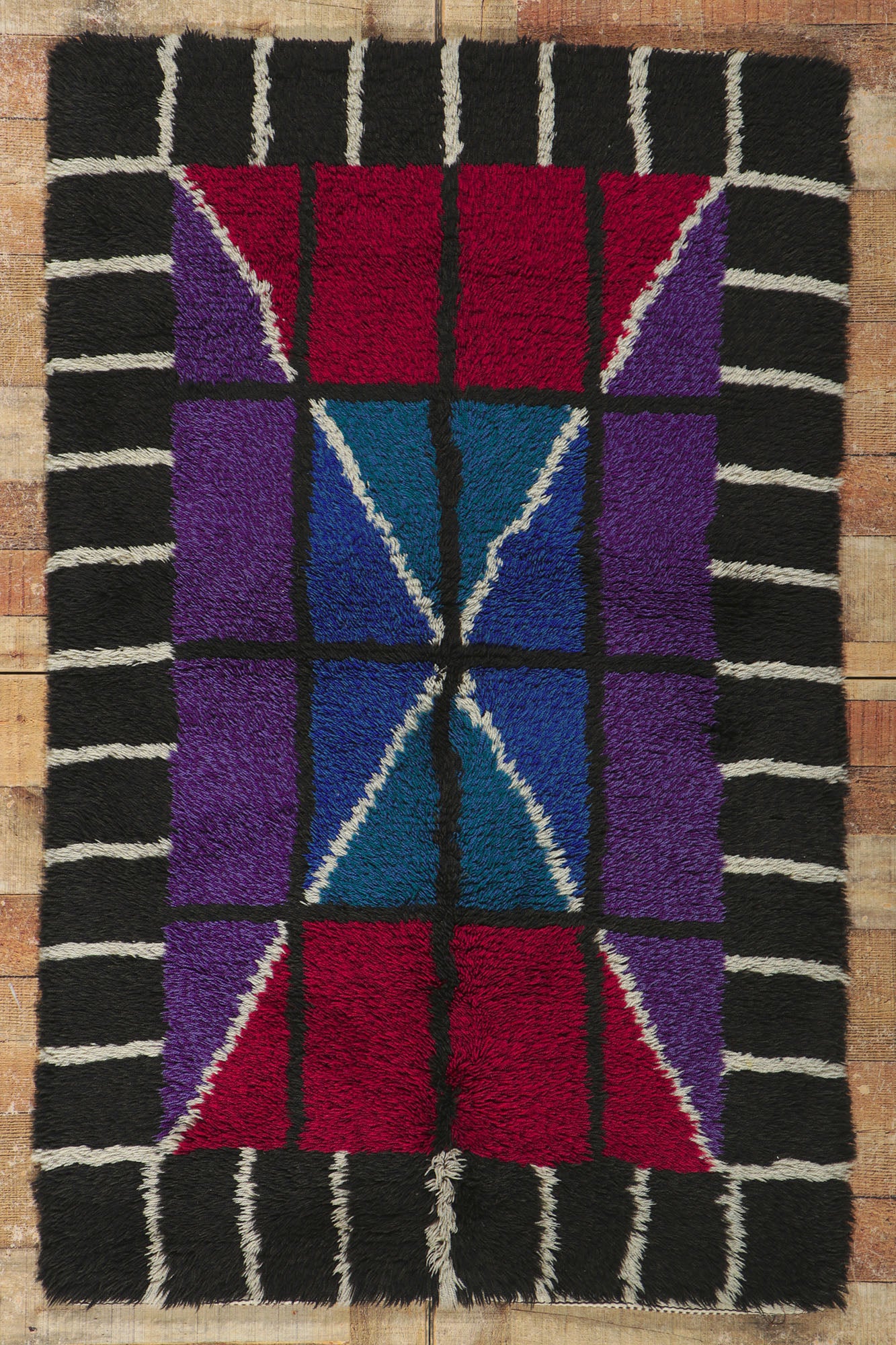 3 x 5 Vintage Swedish Rya Rug 78275