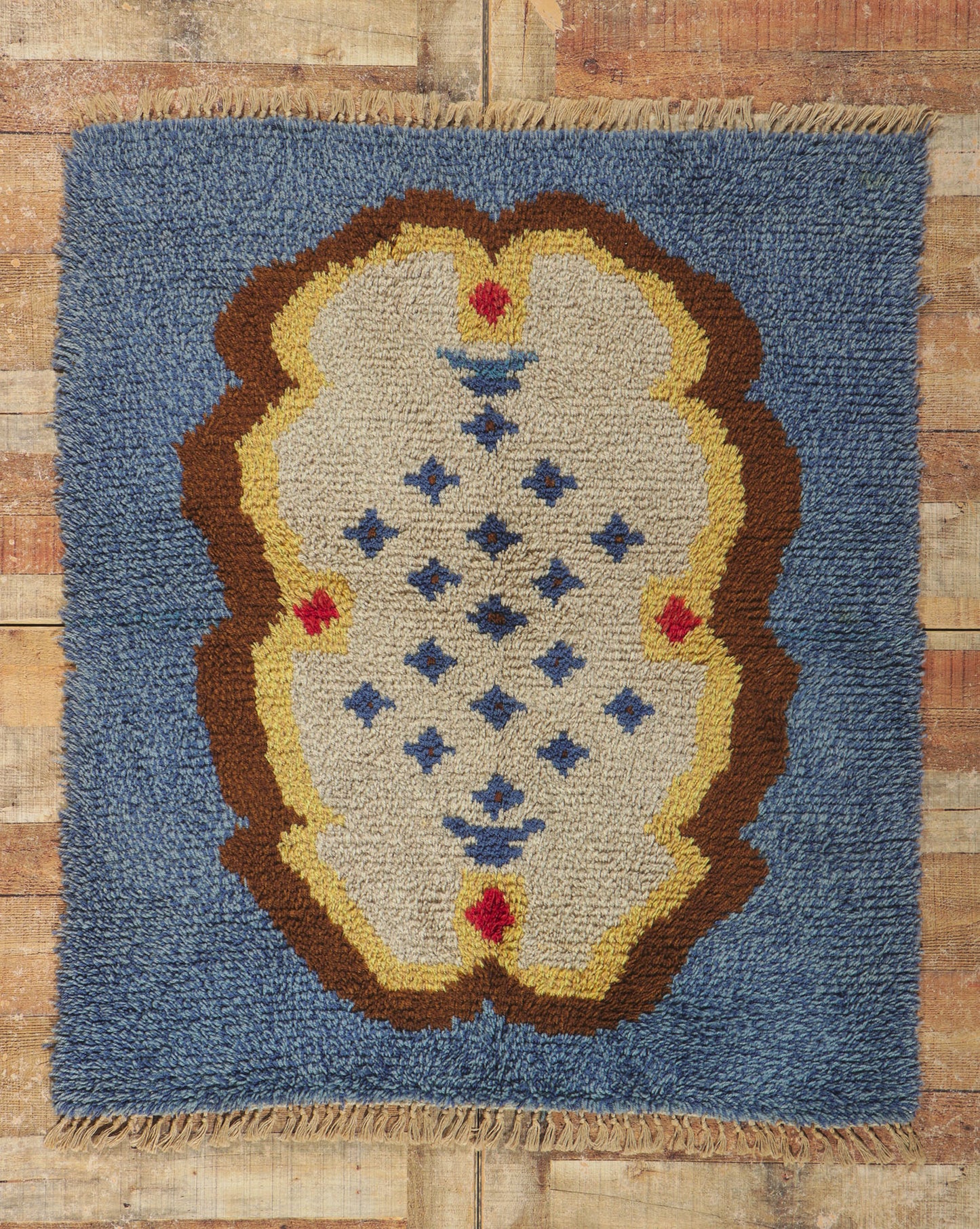 4 x 4 Vintage Swedish Rya Rug 78276