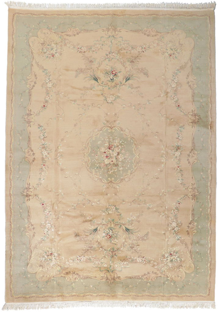 10 x 13 Vintage Chinese Wool and Silk Rug 78285