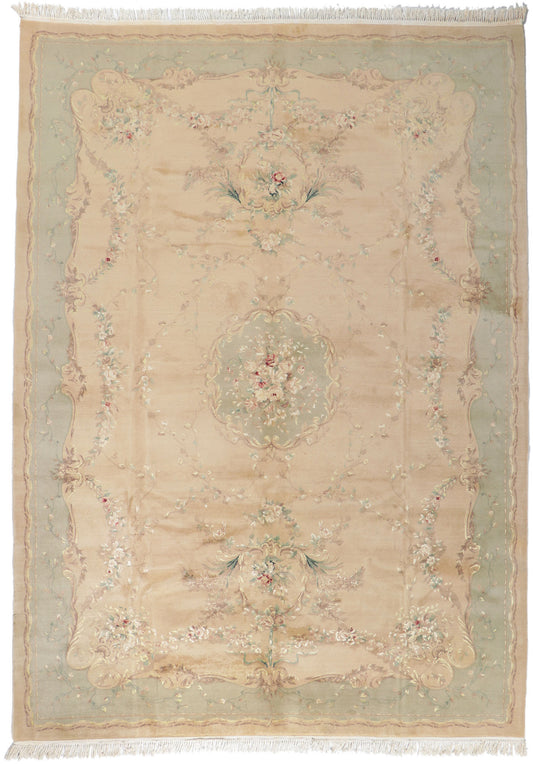 10 x 13 Vintage Chinese Wool and Silk Rug 78285