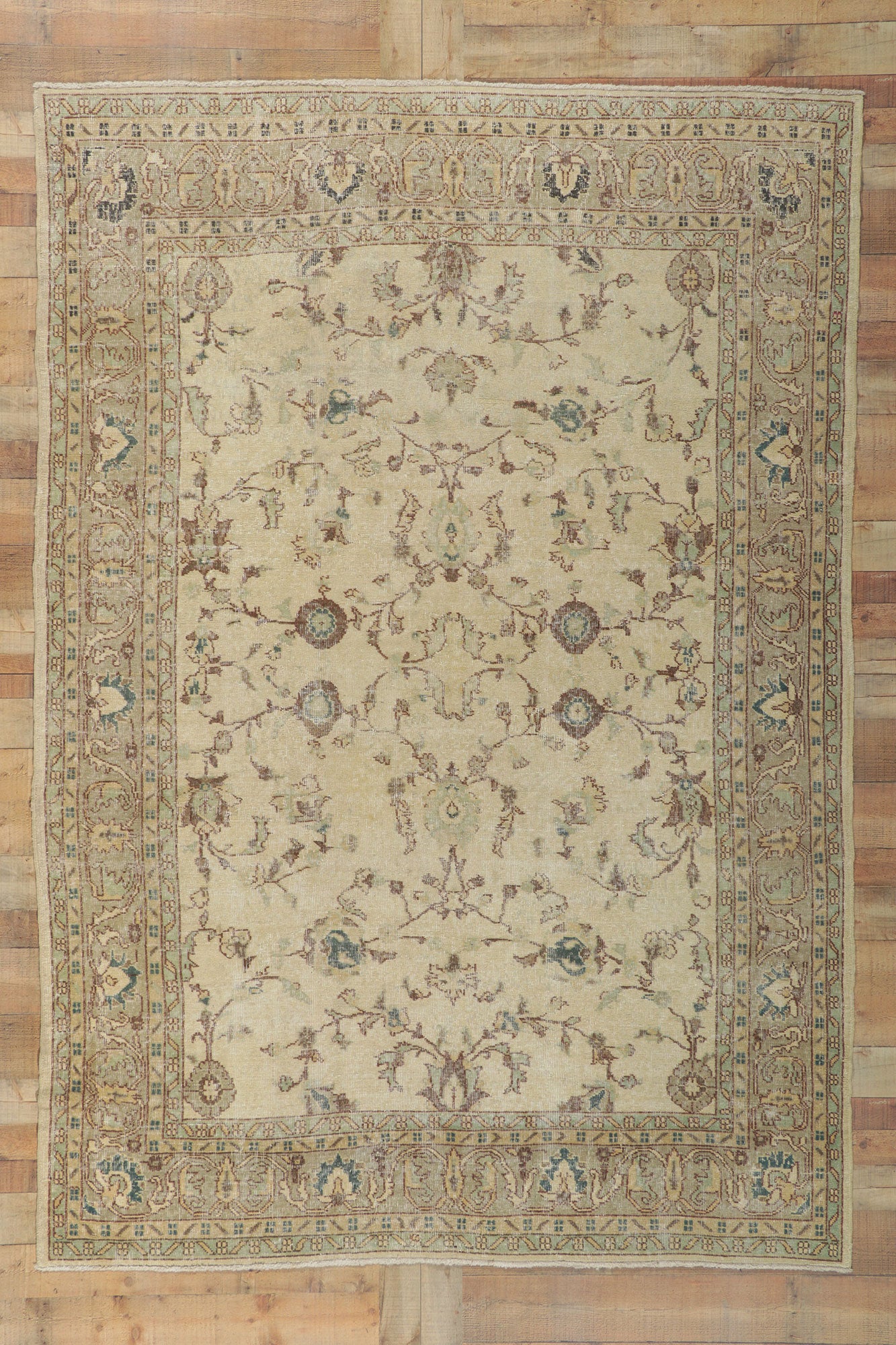 7 x 10 Distressed Vintage Turkish Sivas Rug 51234
