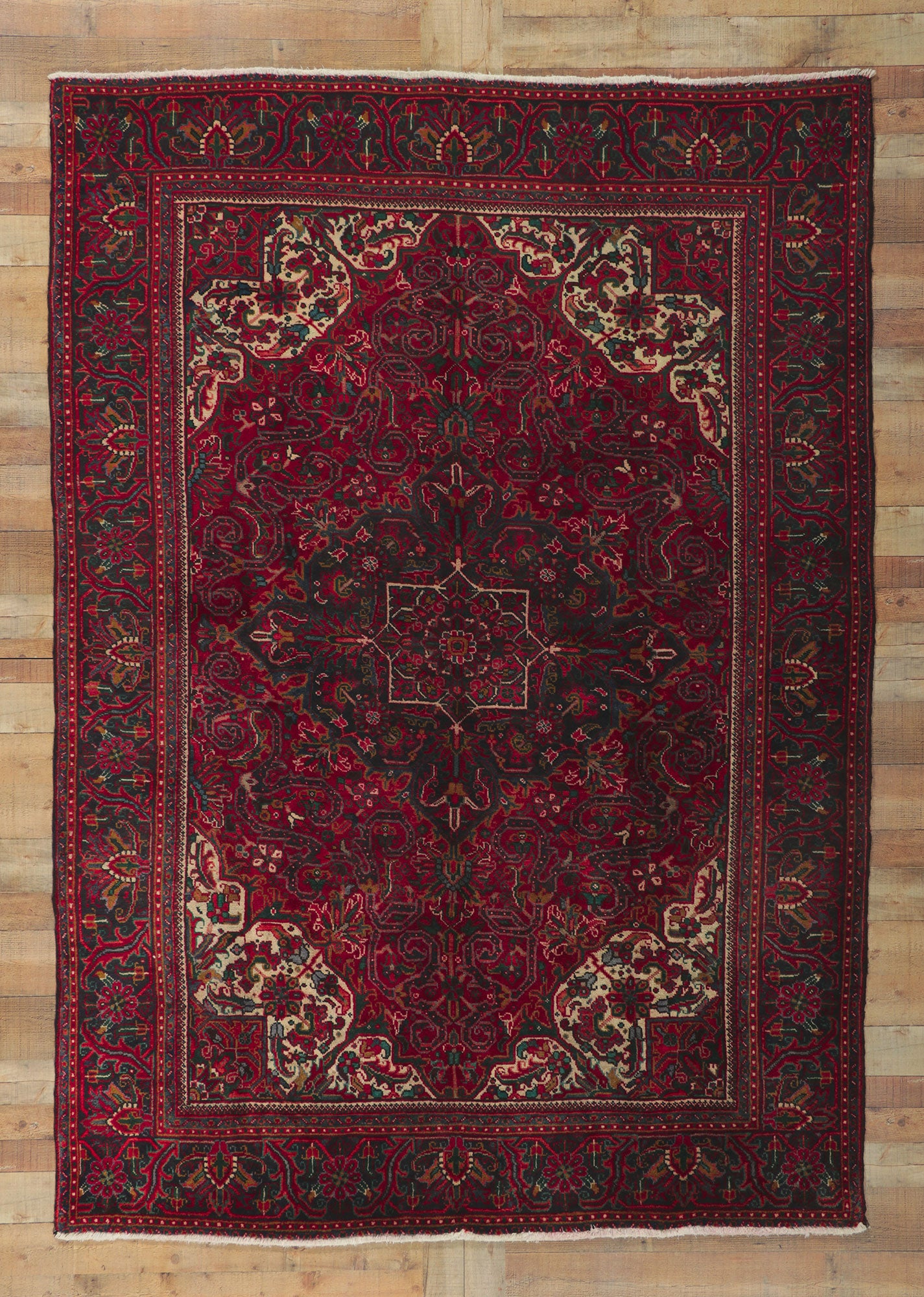 7 x 10 Vintage Persian Heriz Rug 61032