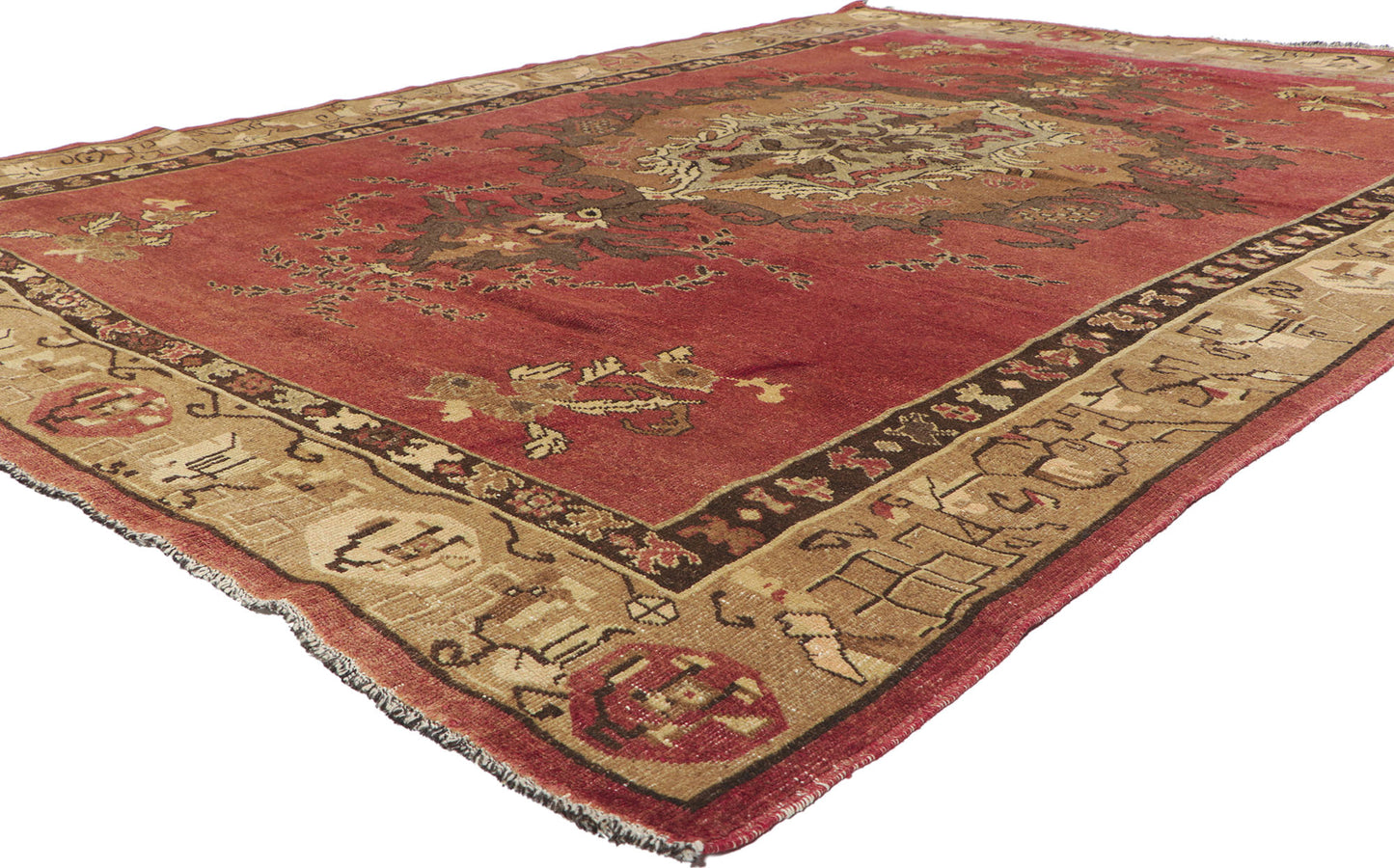 7 x 10 Vintage Turkish Oushak Rug 50500