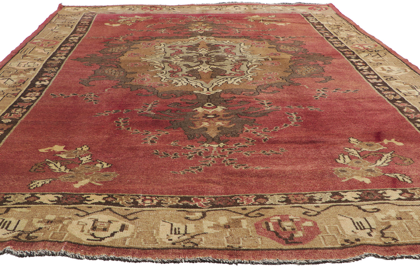 7 x 10 Vintage Turkish Oushak Rug 50500