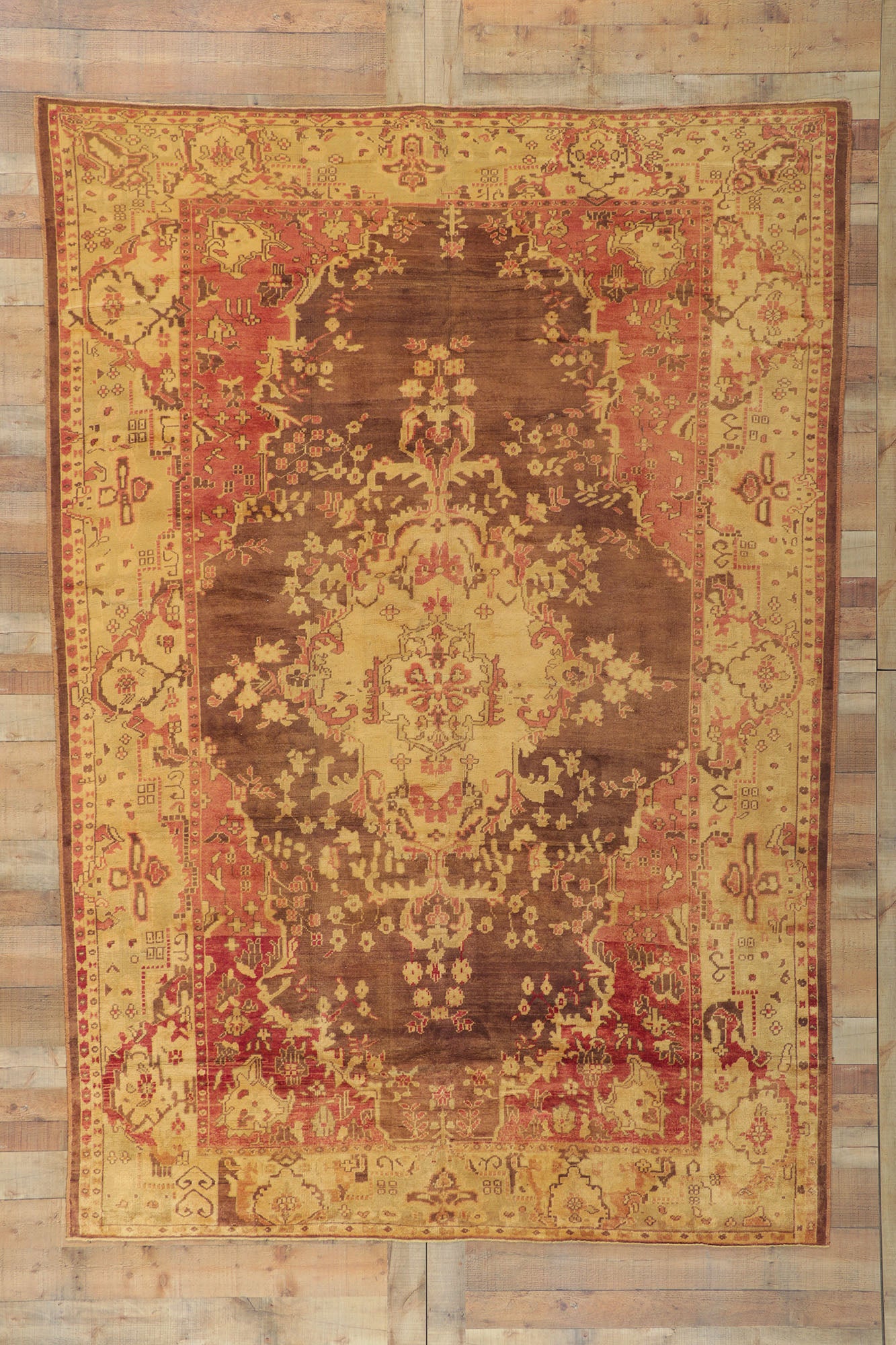 7 x 10 Vintage Turkish Oushak Rug 50561