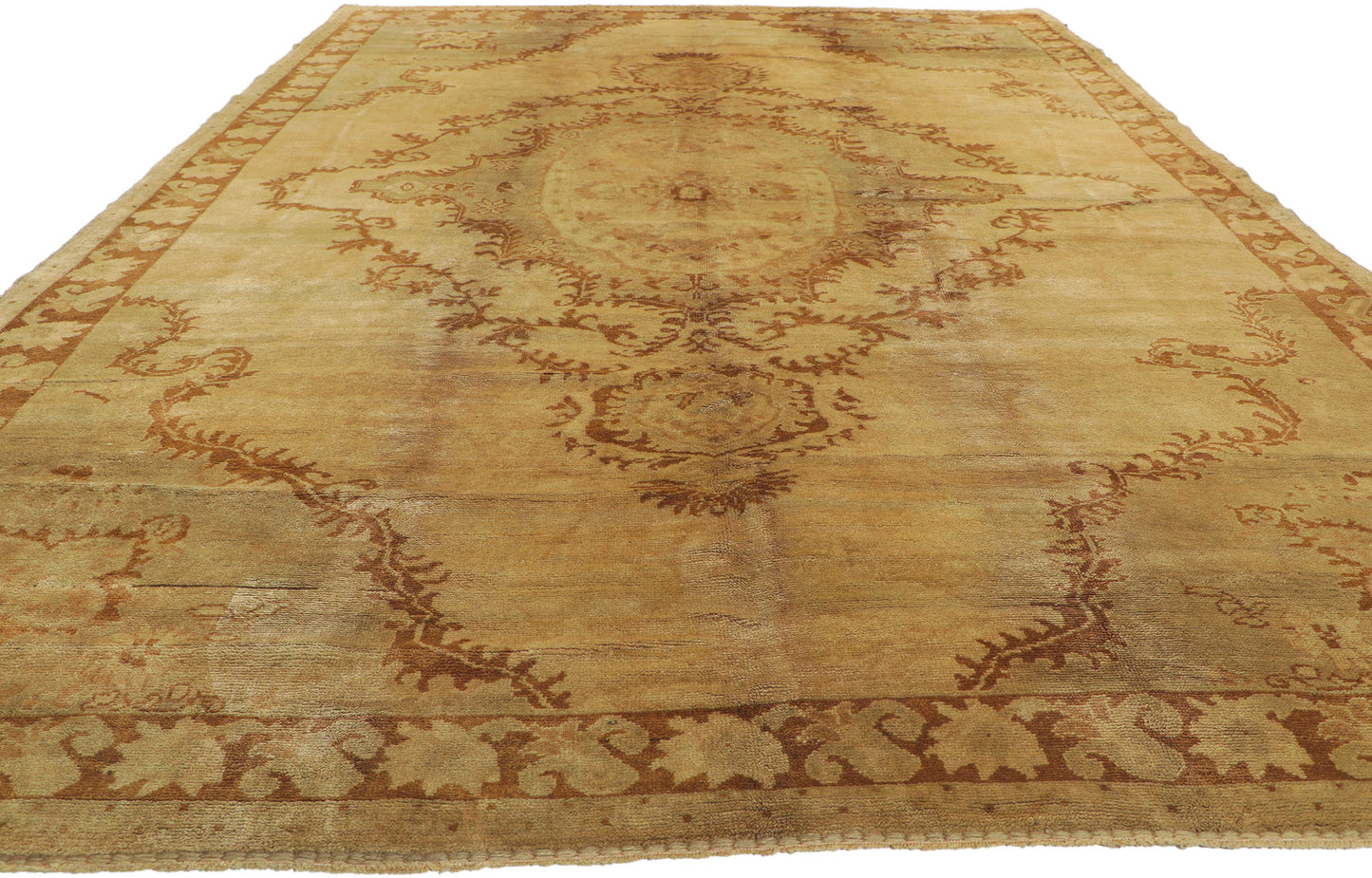 7 x 11 Antique Turkish Oushak Rug 50448