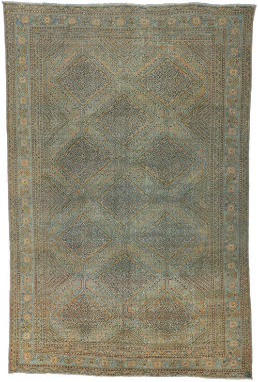 7 x 11 Vintage Persian Ardabil Rug 61188