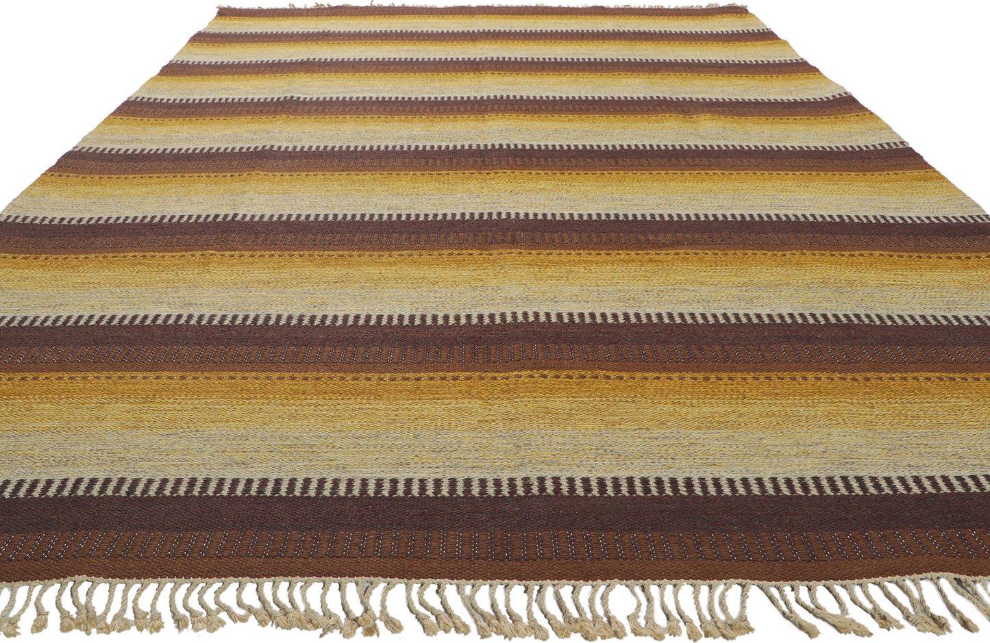 7 x 11 Eva-Lisa Nordin Vintage Swedish Rollakan Rug 78487