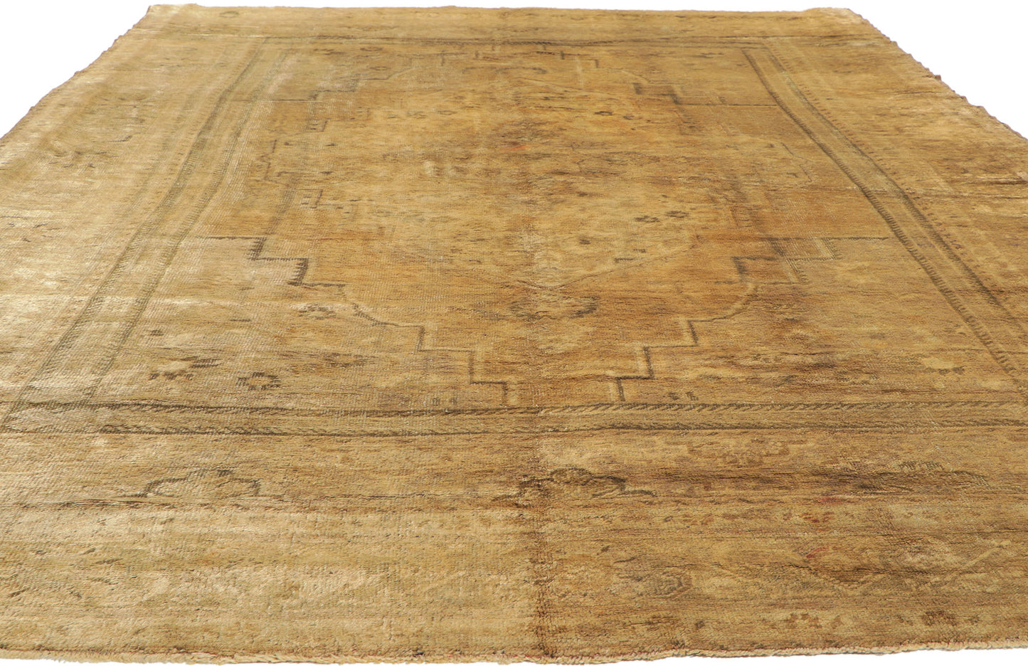 7 x 11 Vintage Turkish Oushak Rug 74093