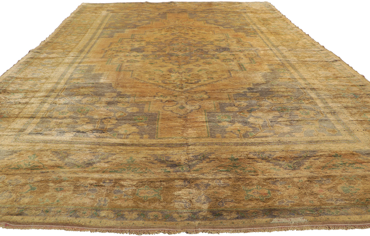 7 x 11 Vintage Turkish Oushak Rug 74101