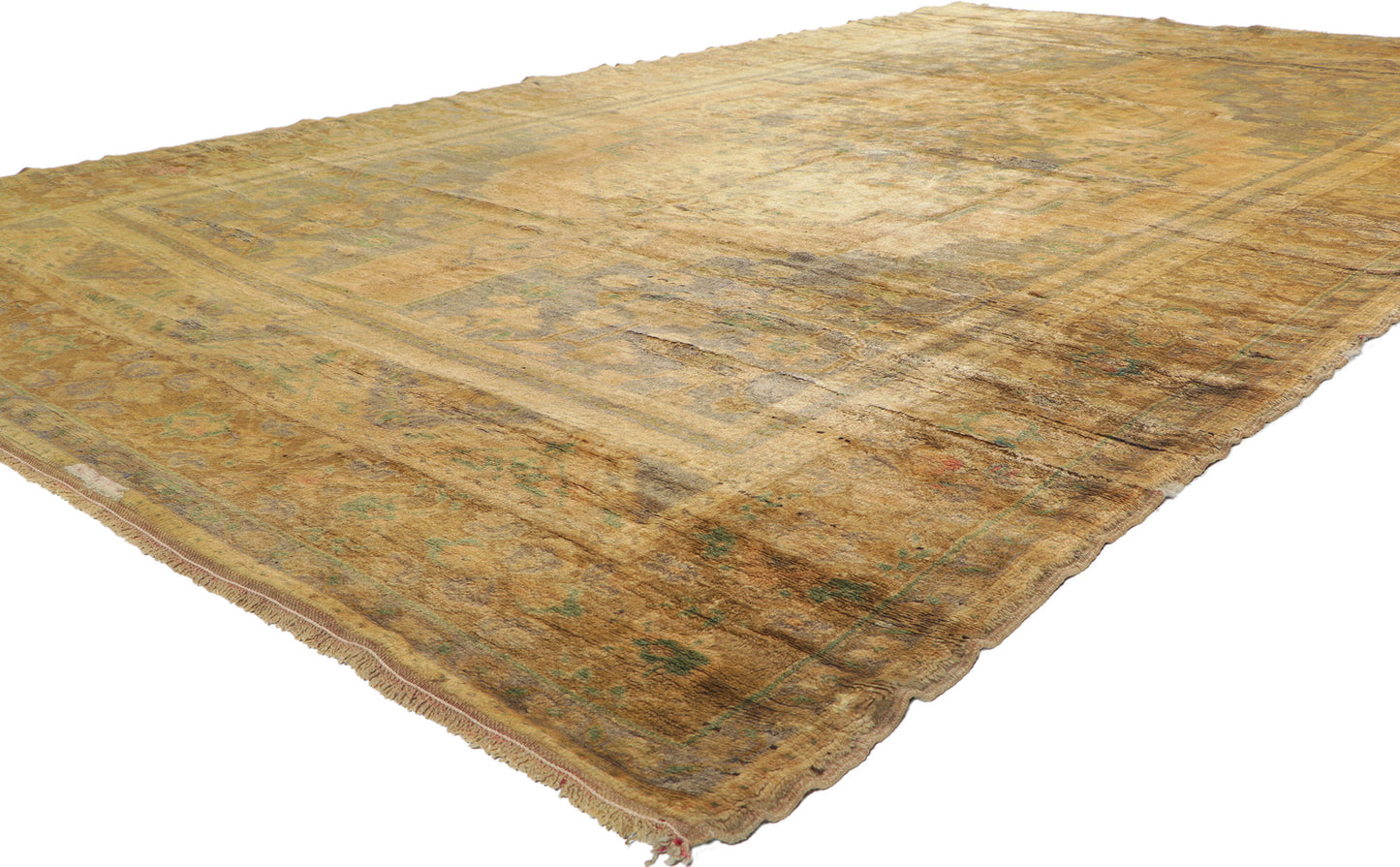 7 x 11 Vintage Turkish Oushak Rug 74101