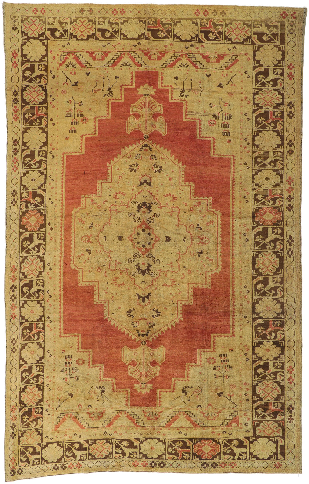 7 x 12 Vintage Turkish Oushak Rug 50418