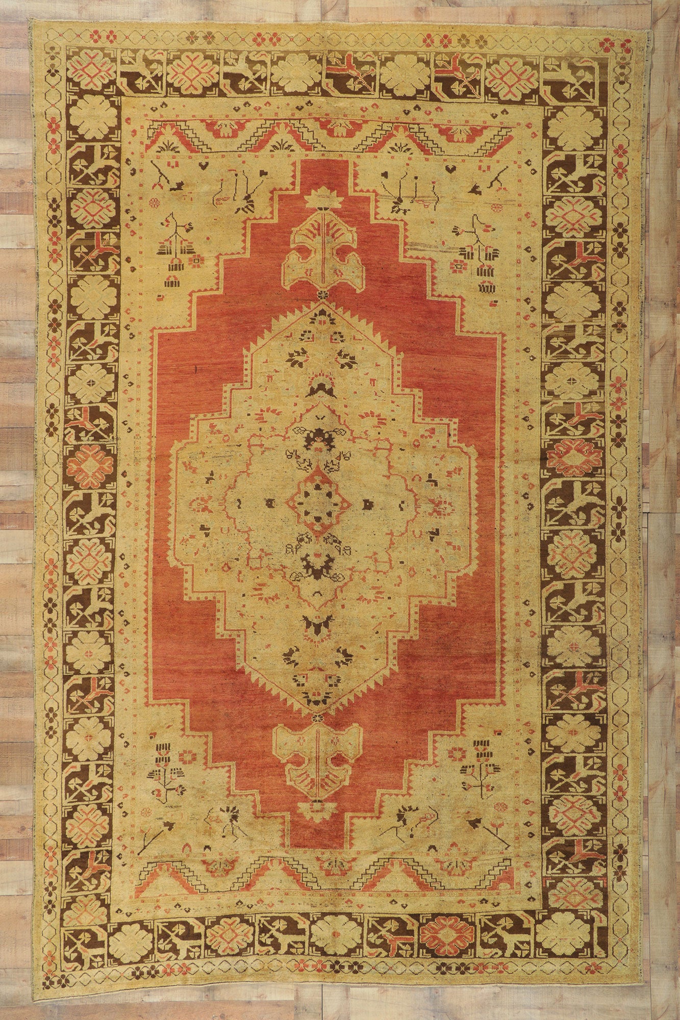 7 x 12 Vintage Turkish Oushak Rug 50418