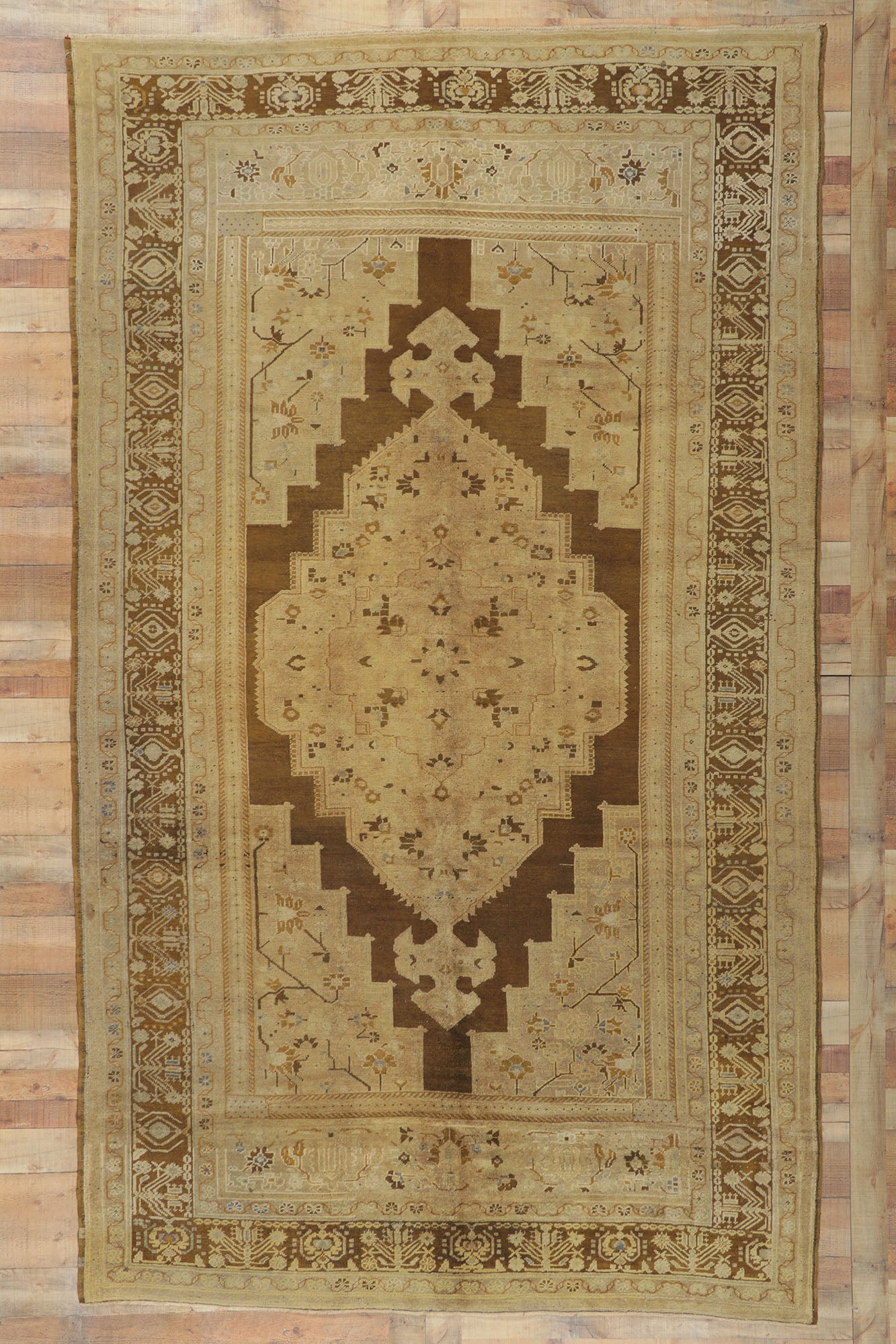 7 x 12 Vintage Turkish Oushak Rug 73946