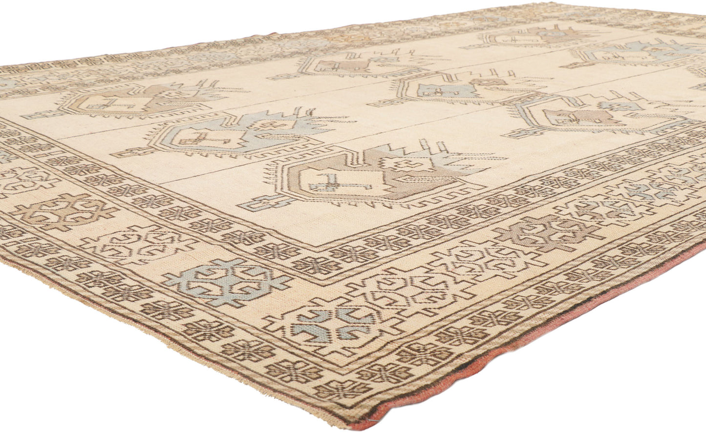 7 x 10 Vintage Turkish Oushak Rug 53684
