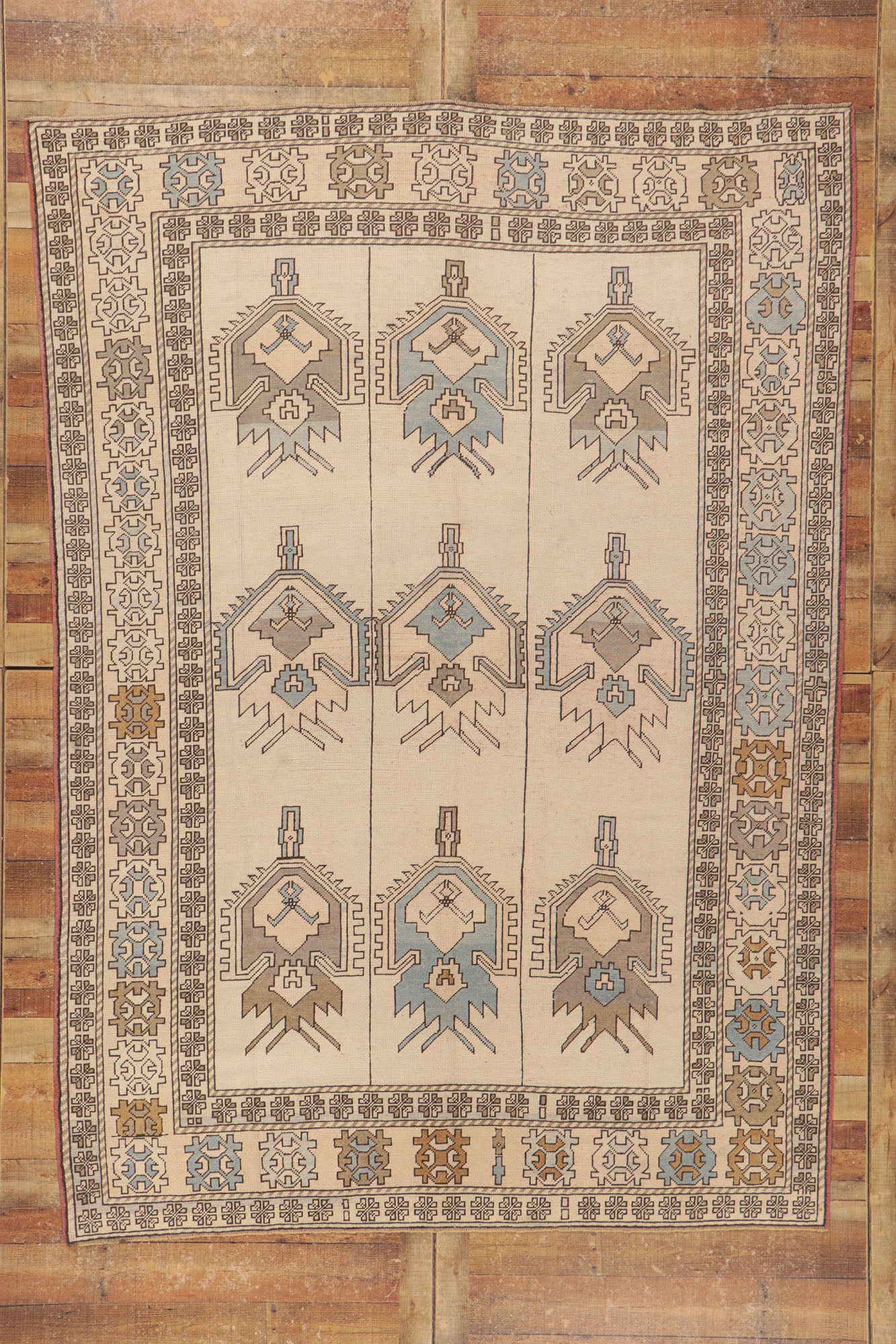 7 x 10 Vintage Turkish Oushak Rug 53684
