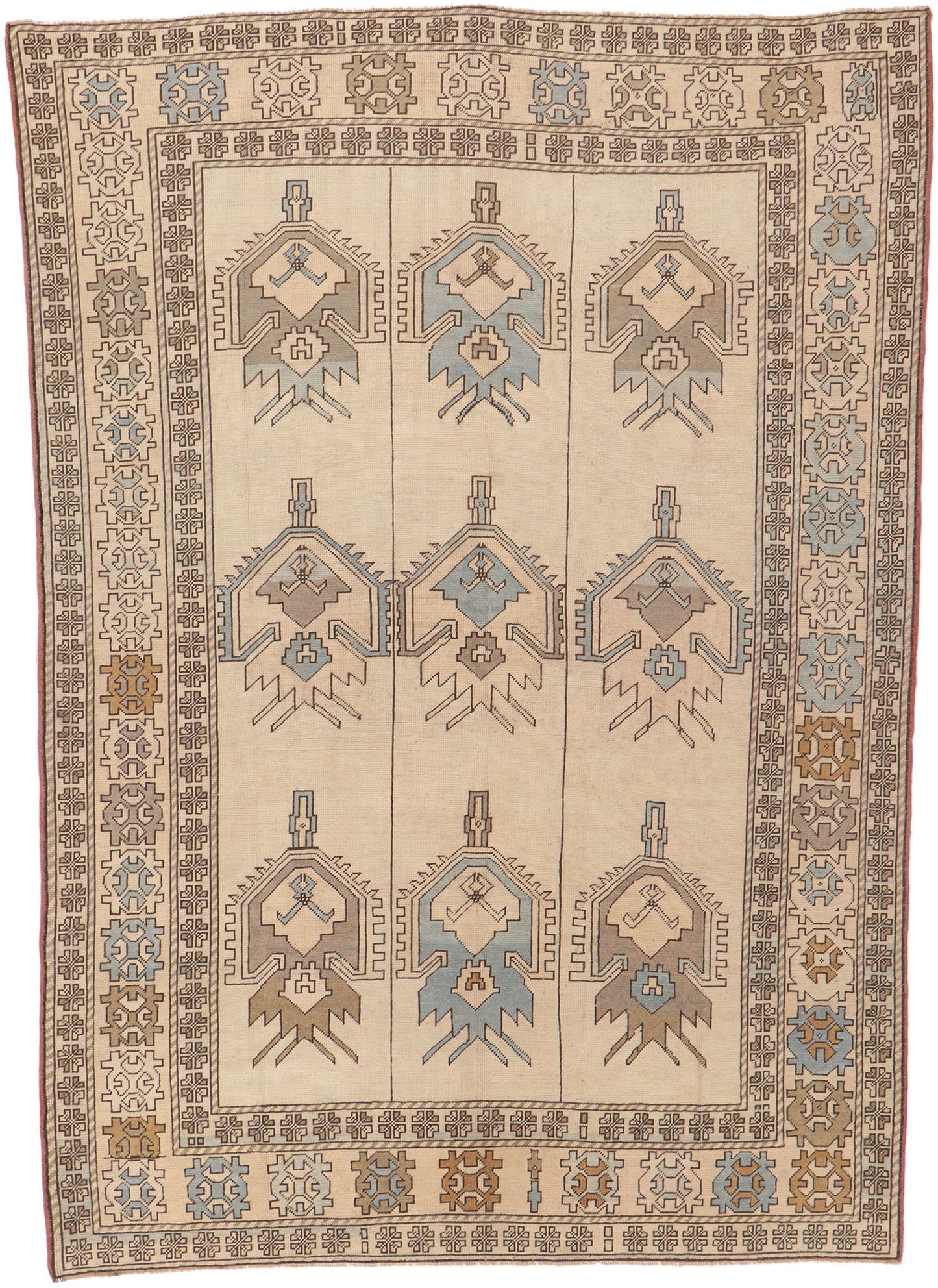 7 x 10 Vintage Turkish Oushak Rug 53684