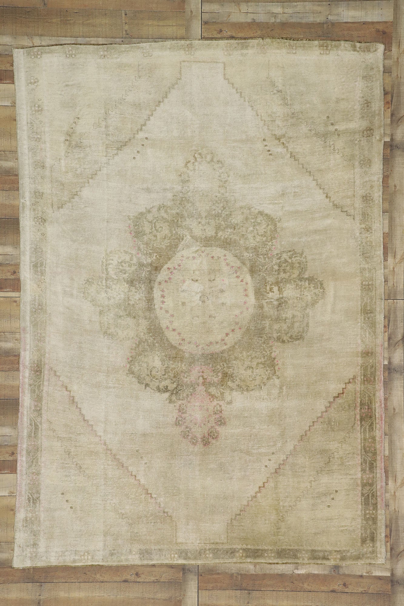 7 x 10 Vintage Turkish Oushak Rug 52471