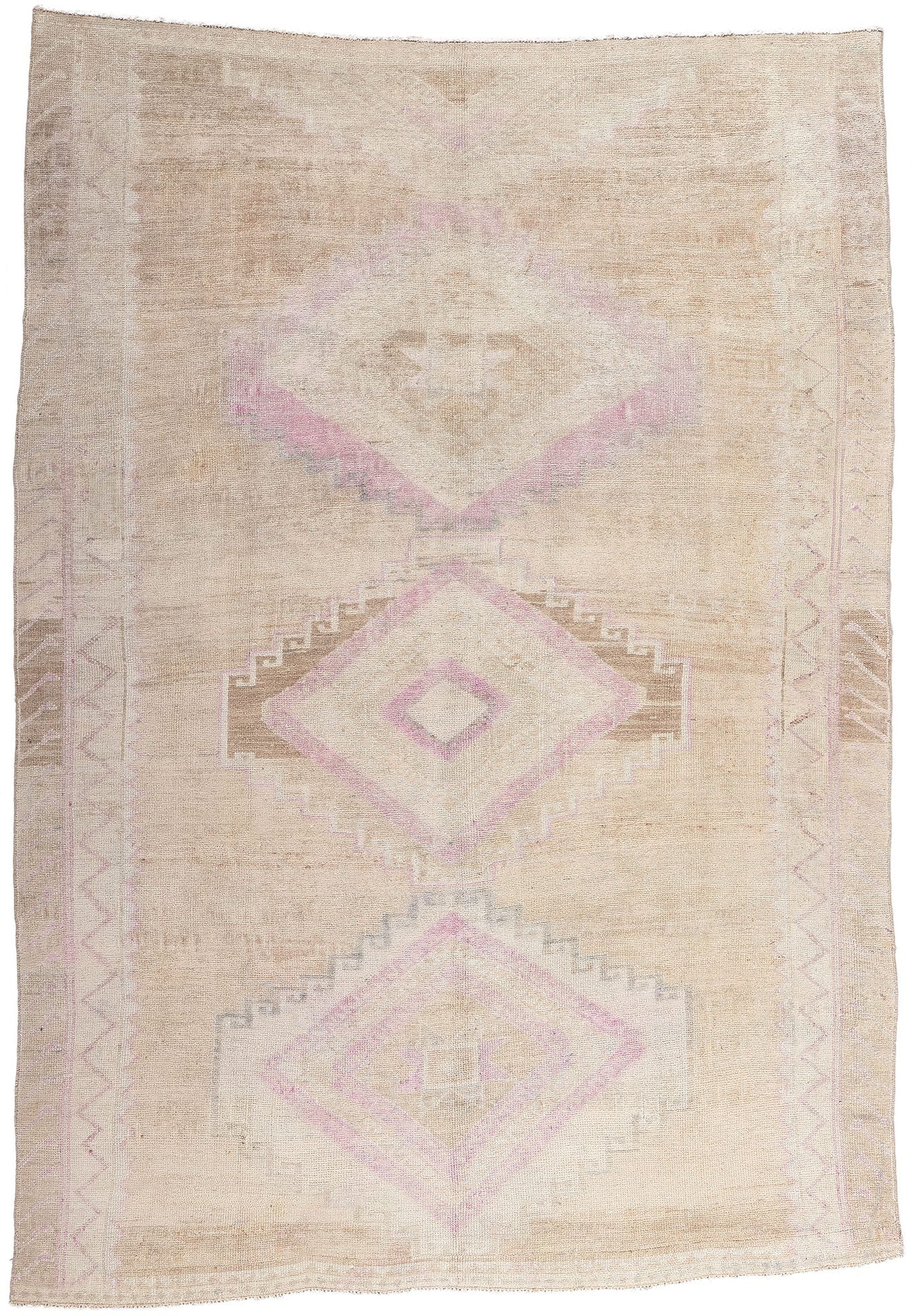 7 x 10 Vintage Turkish Oushak Rug 53869