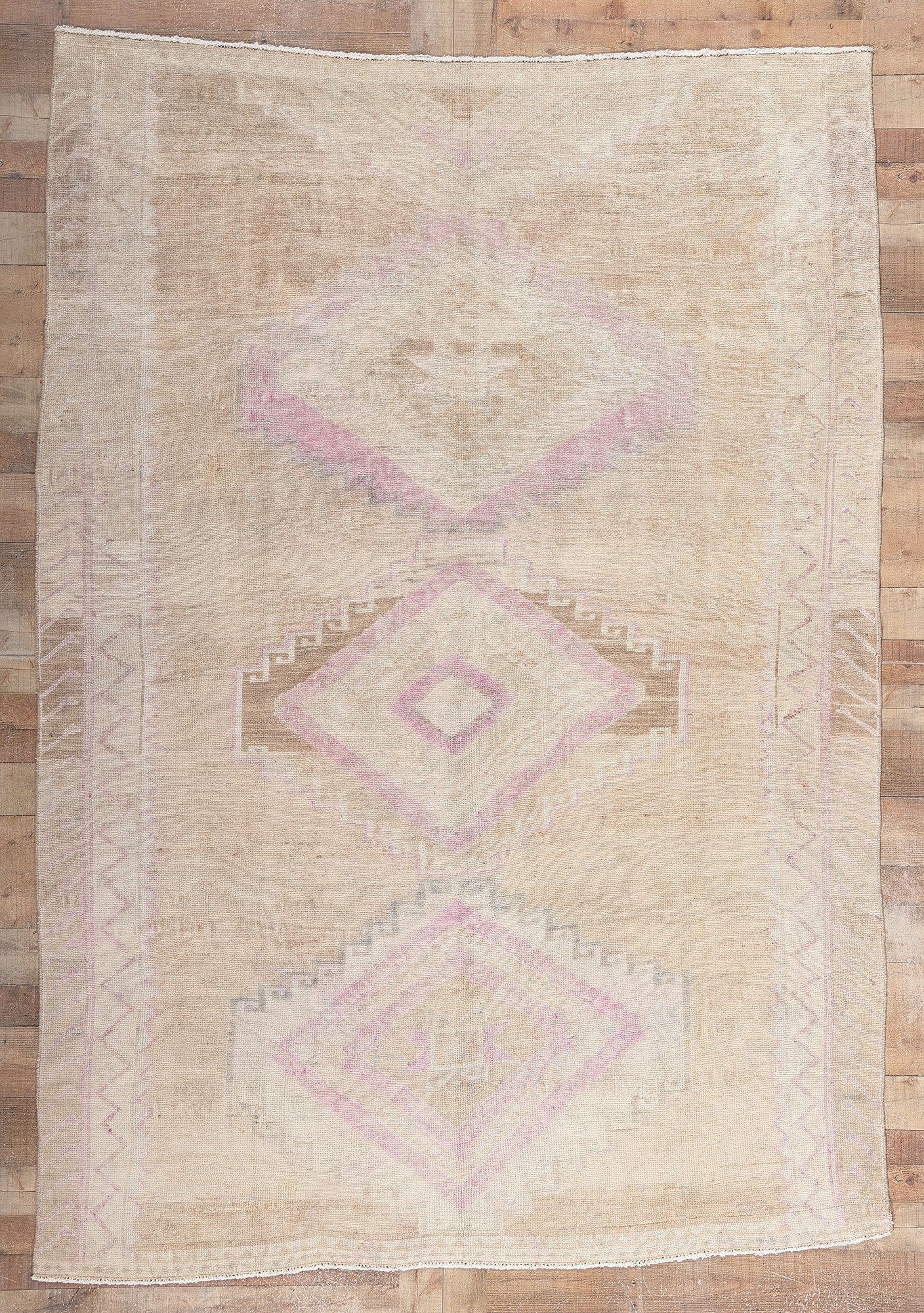 7 x 10 Vintage Turkish Oushak Rug 53869
