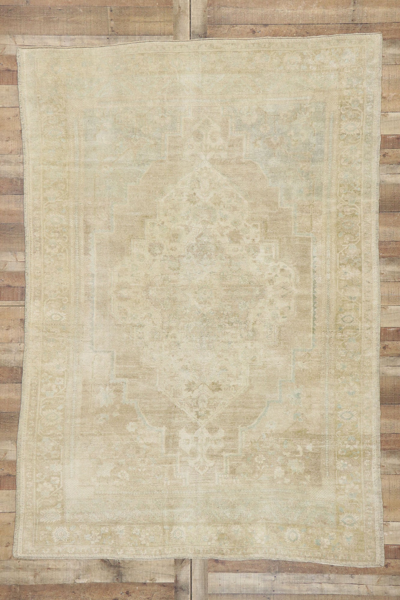 7 x 10 Vintage Turkish Oushak Rug 52987