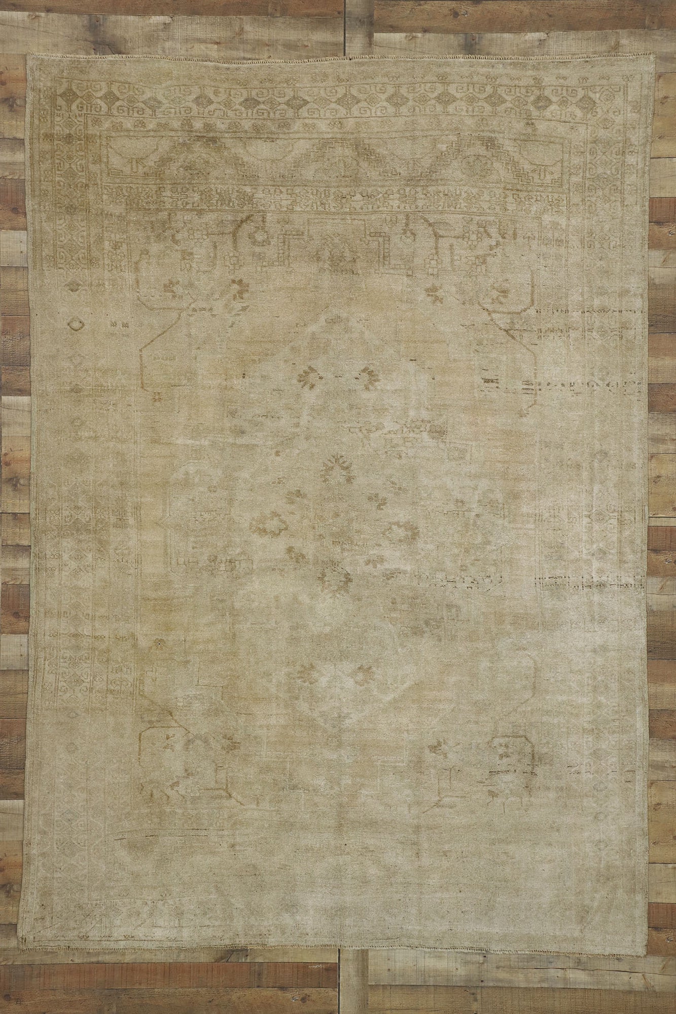 7 x 10 Vintage Turkish Oushak Rug 52463