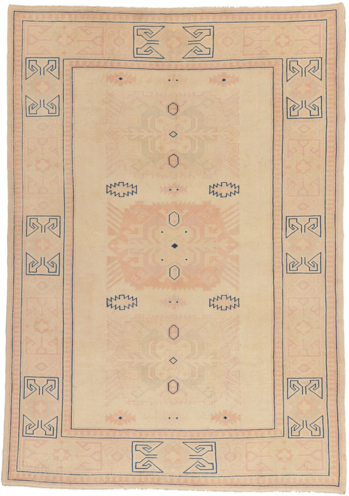 7 x 10 Vintage Turkish Oushak Rug 53698