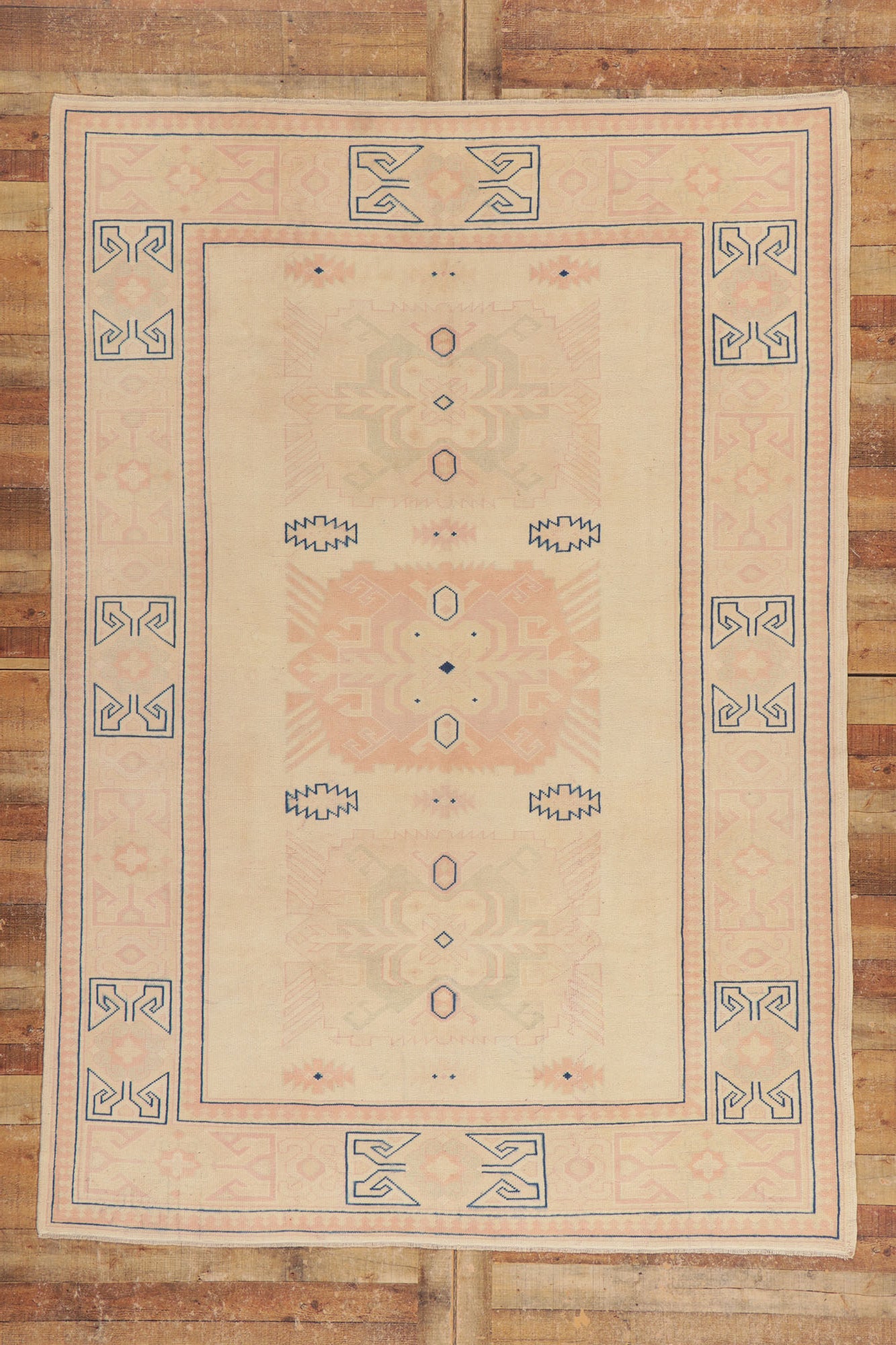 7 x 10 Vintage Turkish Oushak Rug 53698