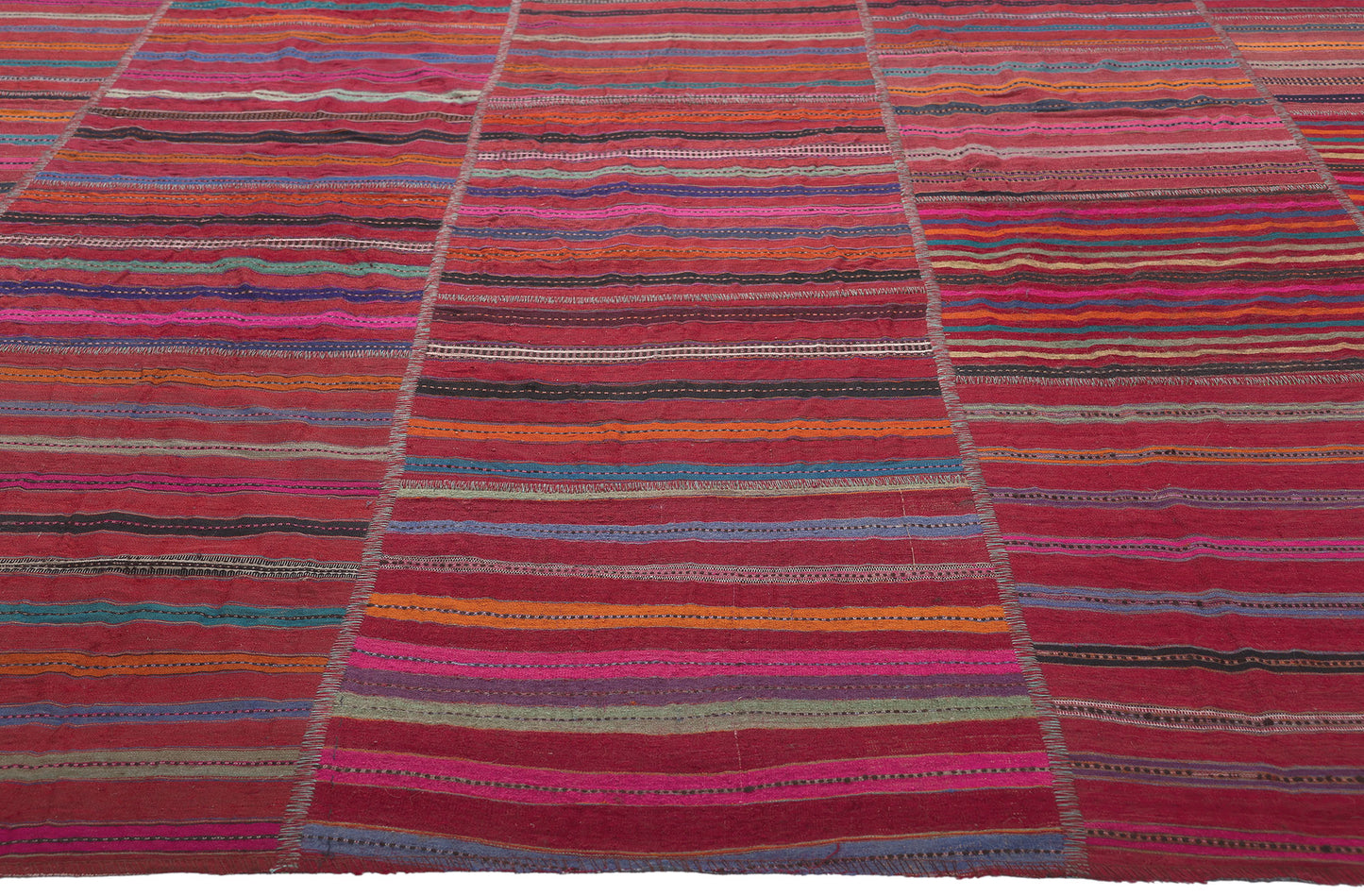 7 x 11 Vintage Turkish Striped Kilim Rug 60648
