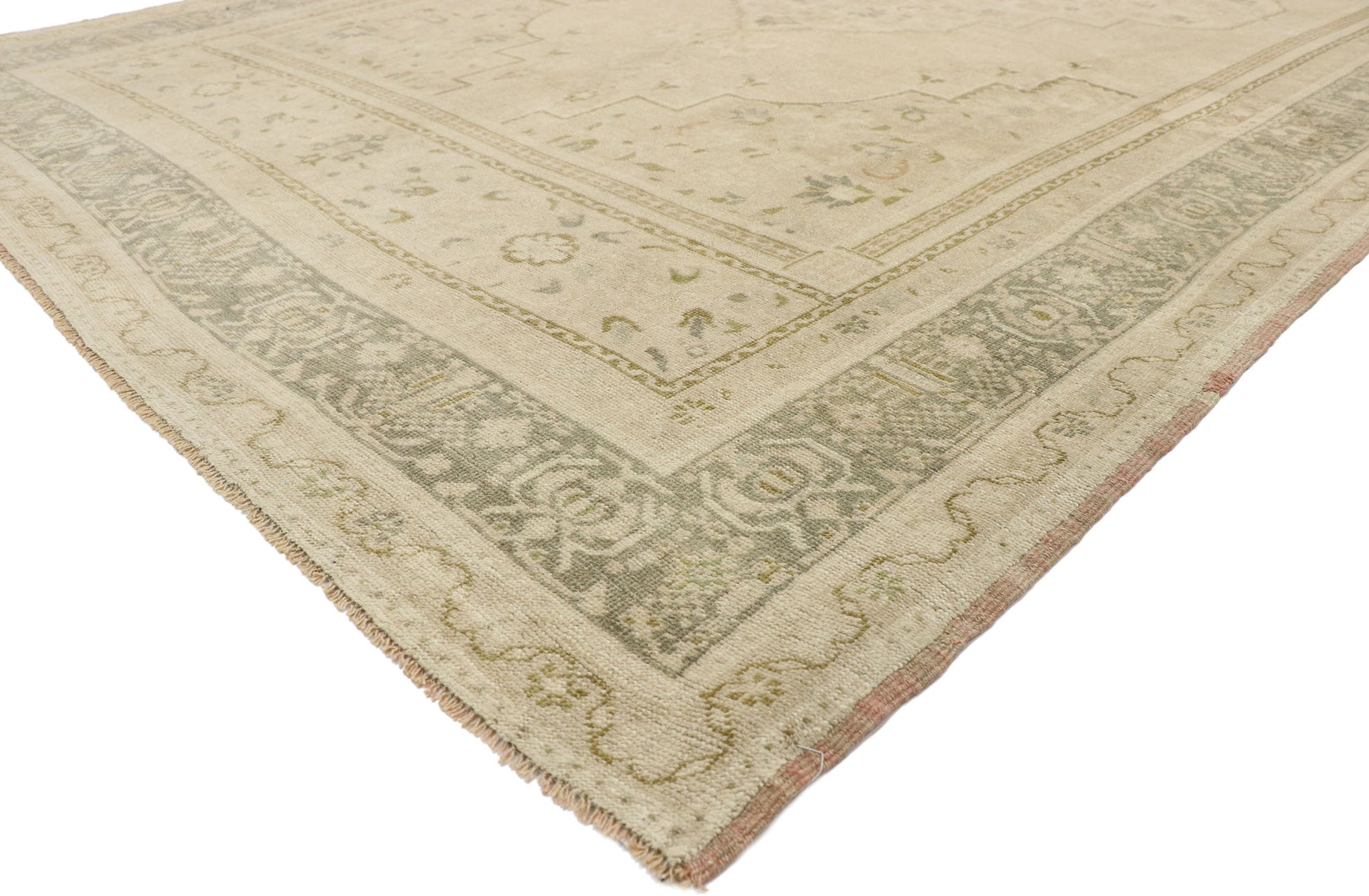 7 x 14 Vintage Turkish Oushak Rug 52833