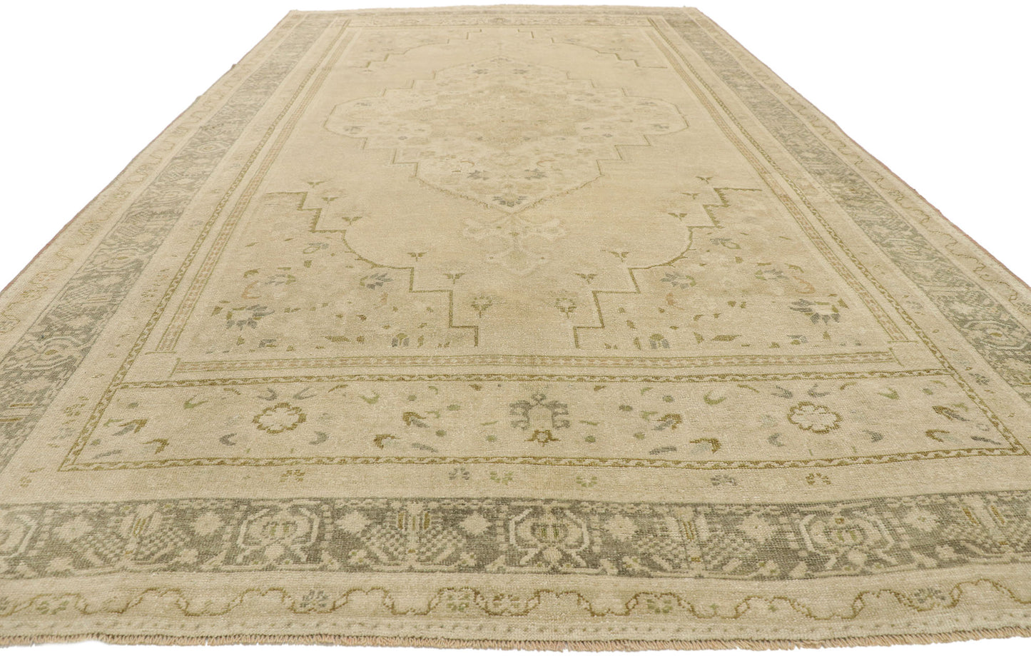 7 x 14 Vintage Turkish Oushak Rug 52833