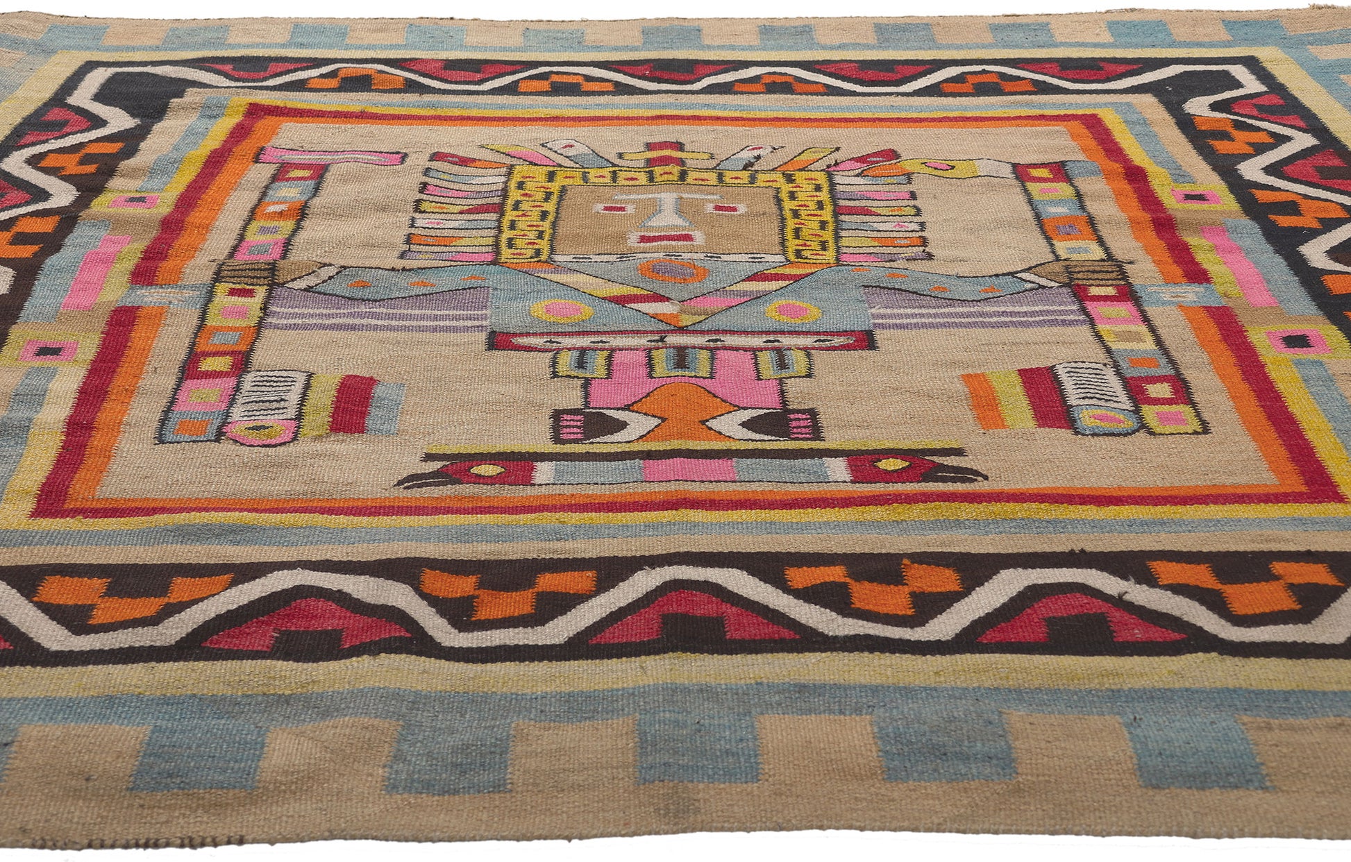 7 x 6 Vintage South American Kilim Rug 78610