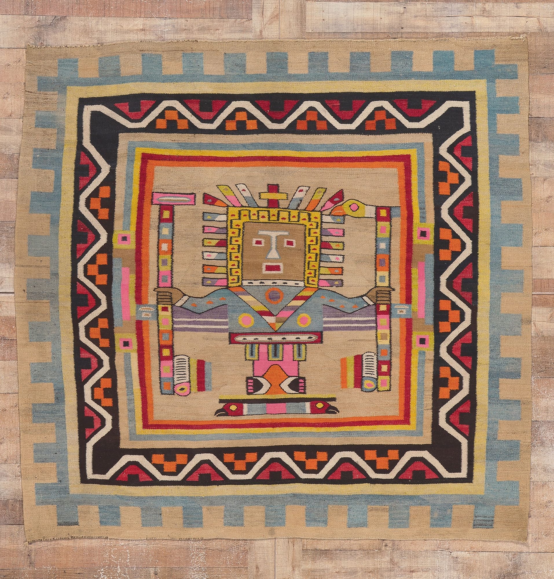 7 x 6 Vintage South American Kilim Rug 78610