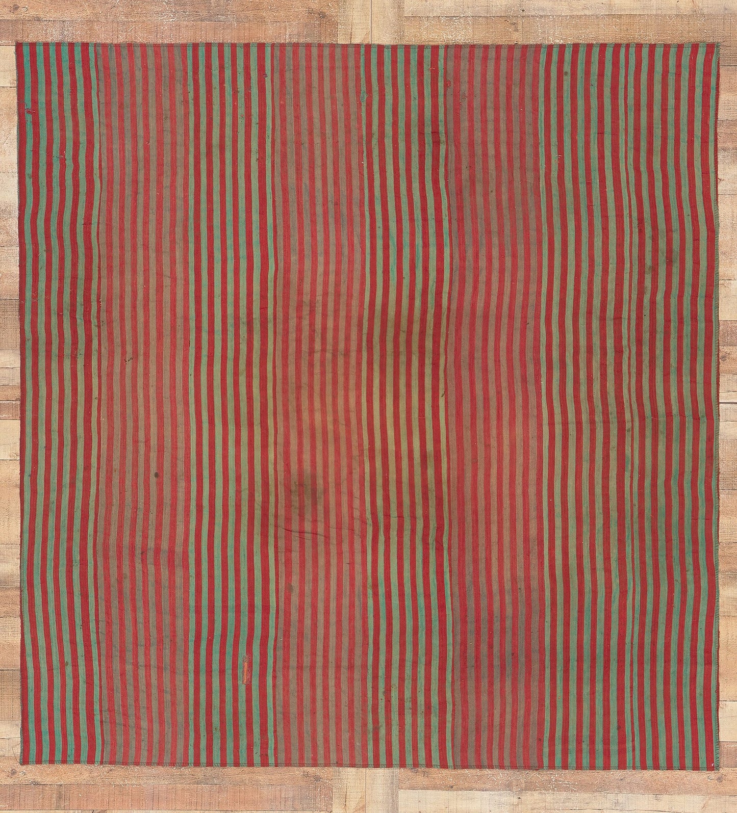 7 x 8 Vintage Turkish Striped Kilim Rug 60654