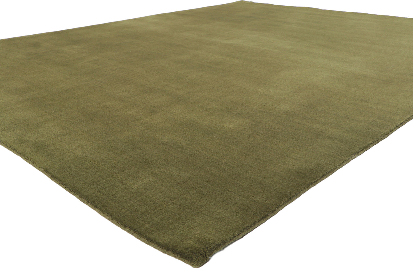 8 x 10 Solid Olive Green Modern Rug 30925