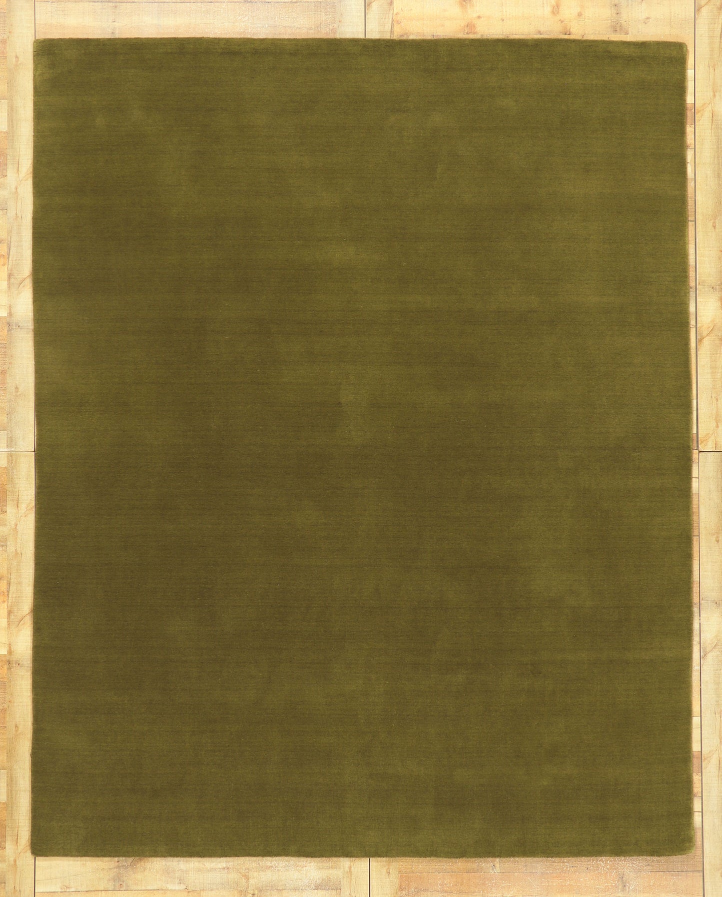 8 x 10 Solid Olive Green Modern Rug 30925