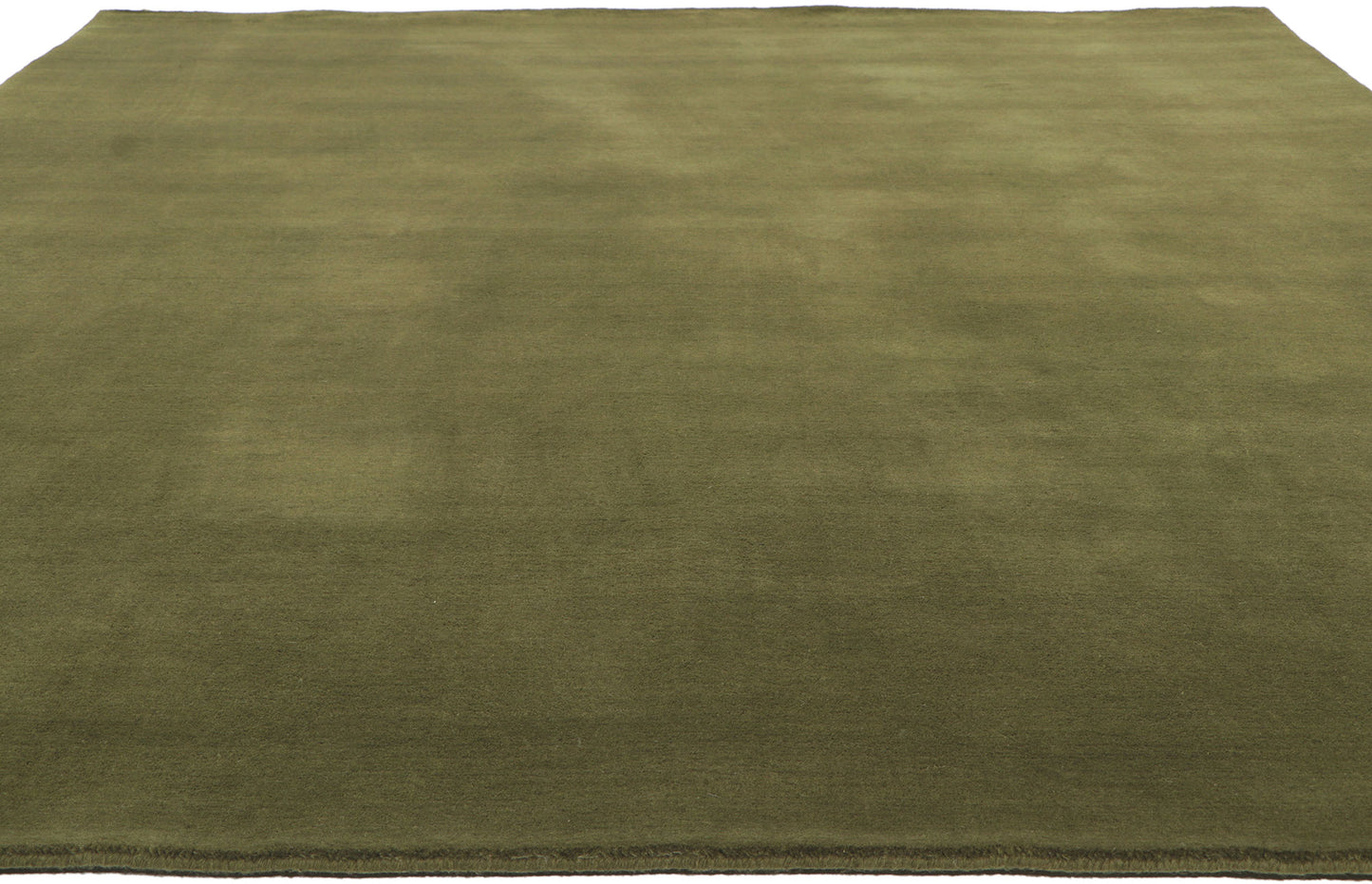 8 x 10 Solid Olive Green Modern Rug 30928