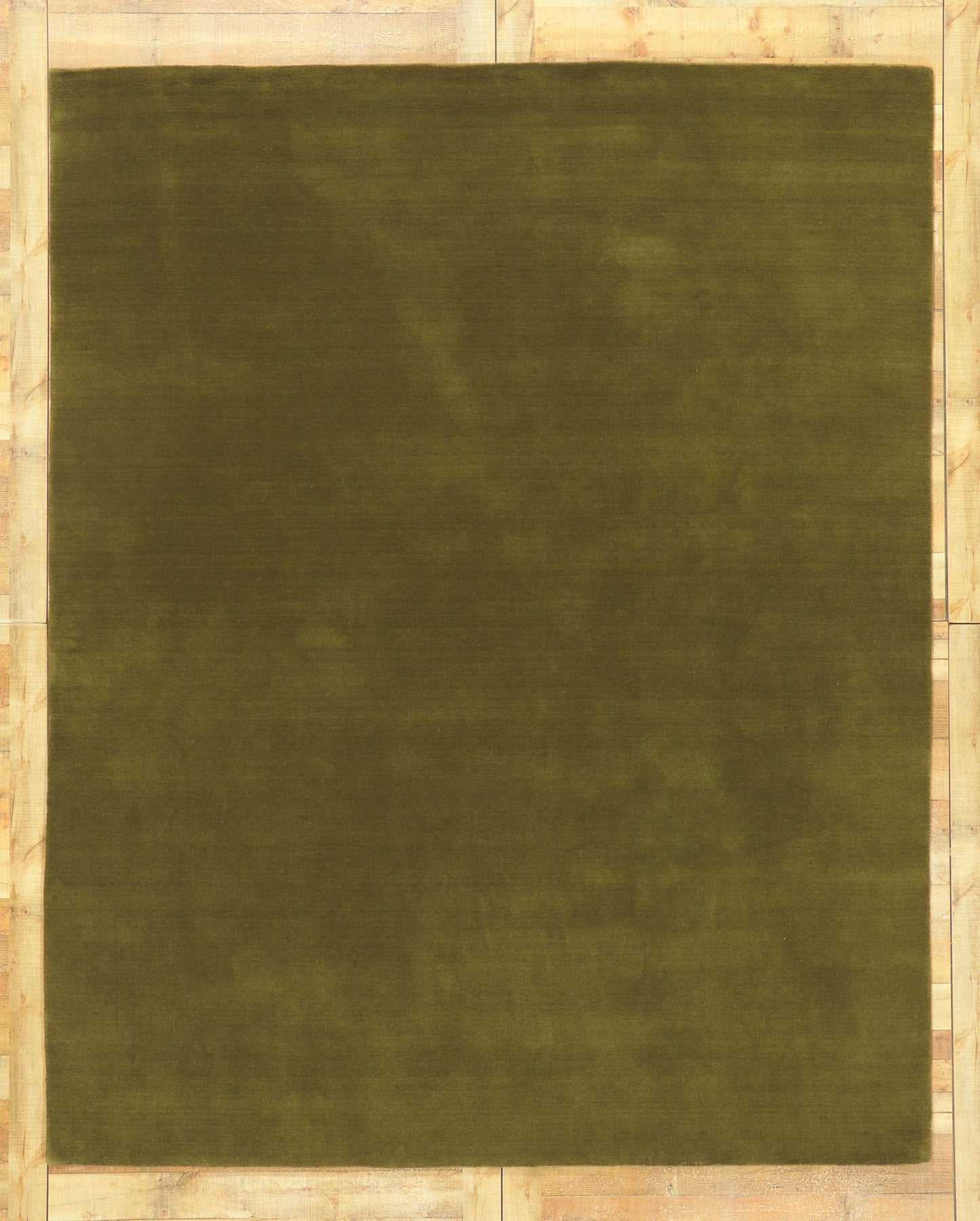 8 x 10 Solid Olive Green Modern Rug 30928