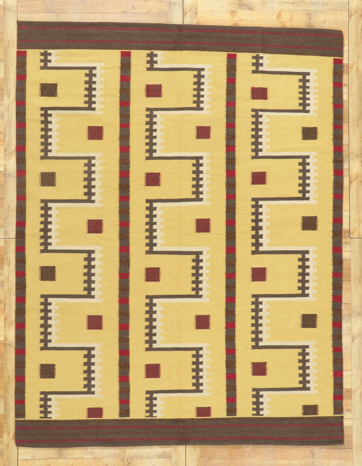 8 x 10 Scandinavian Modern Swedish Inspired Kilim Rug 30960